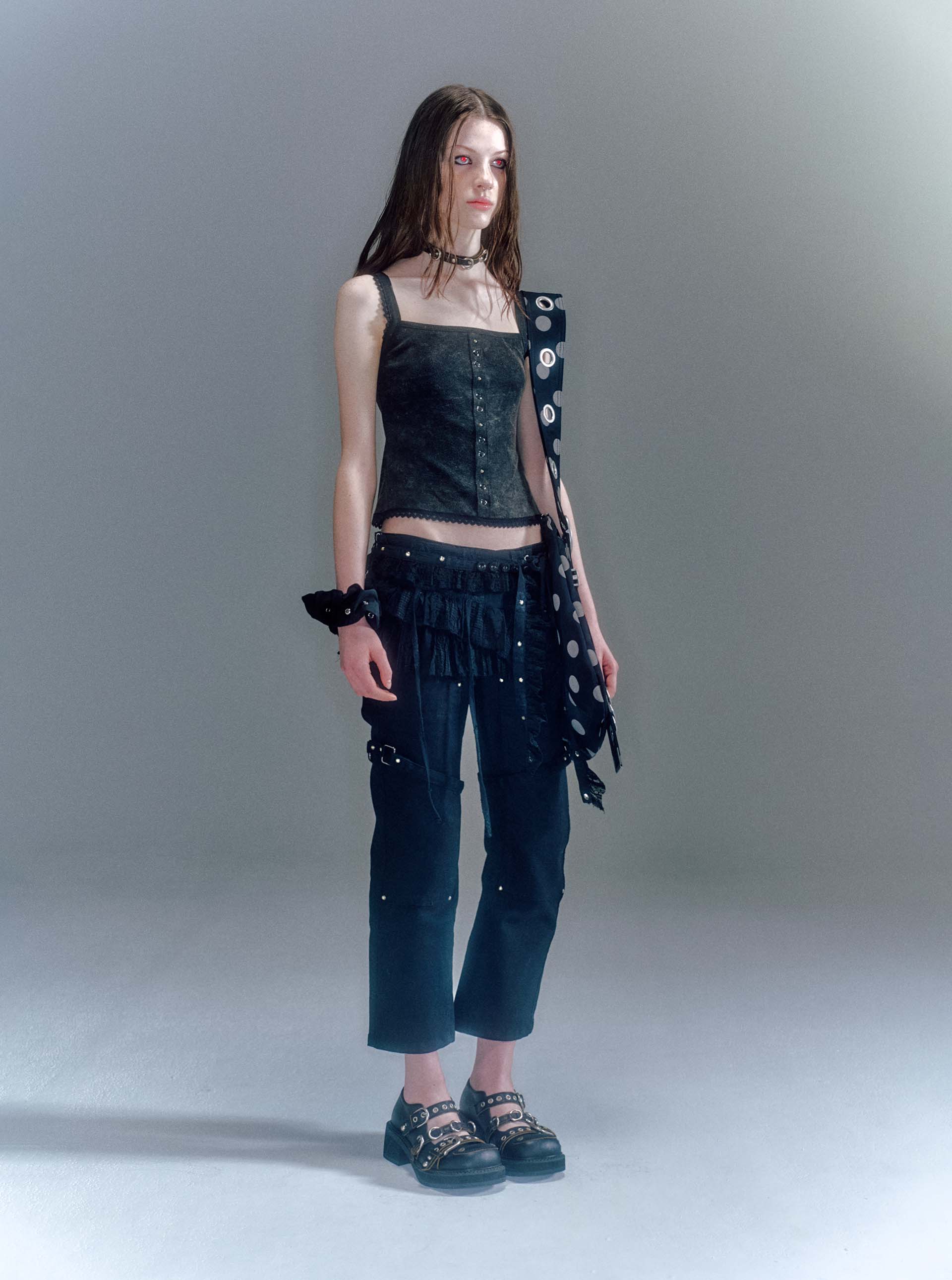 パンツ VACANT Archive : 25SS / BONA STRAP ANKLE PANTS (3COLORS) BONA STRAP ANKLE PANTS BLACK - vacantarchive