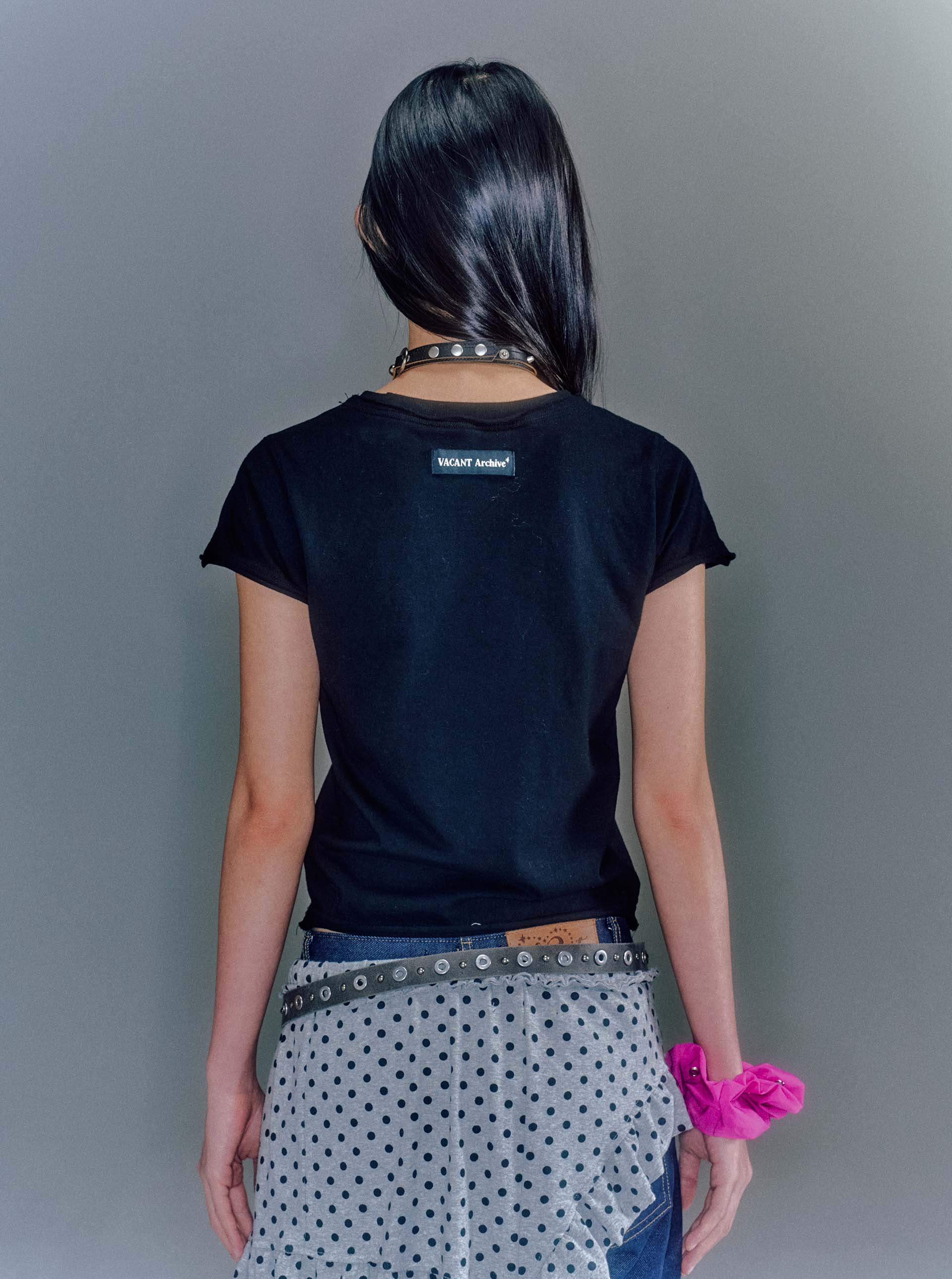 【VACANT ARCHIVE】OVAN DAMEGED STRIPE T-SHIRT WOMEN - WOMEN - vacantarchive