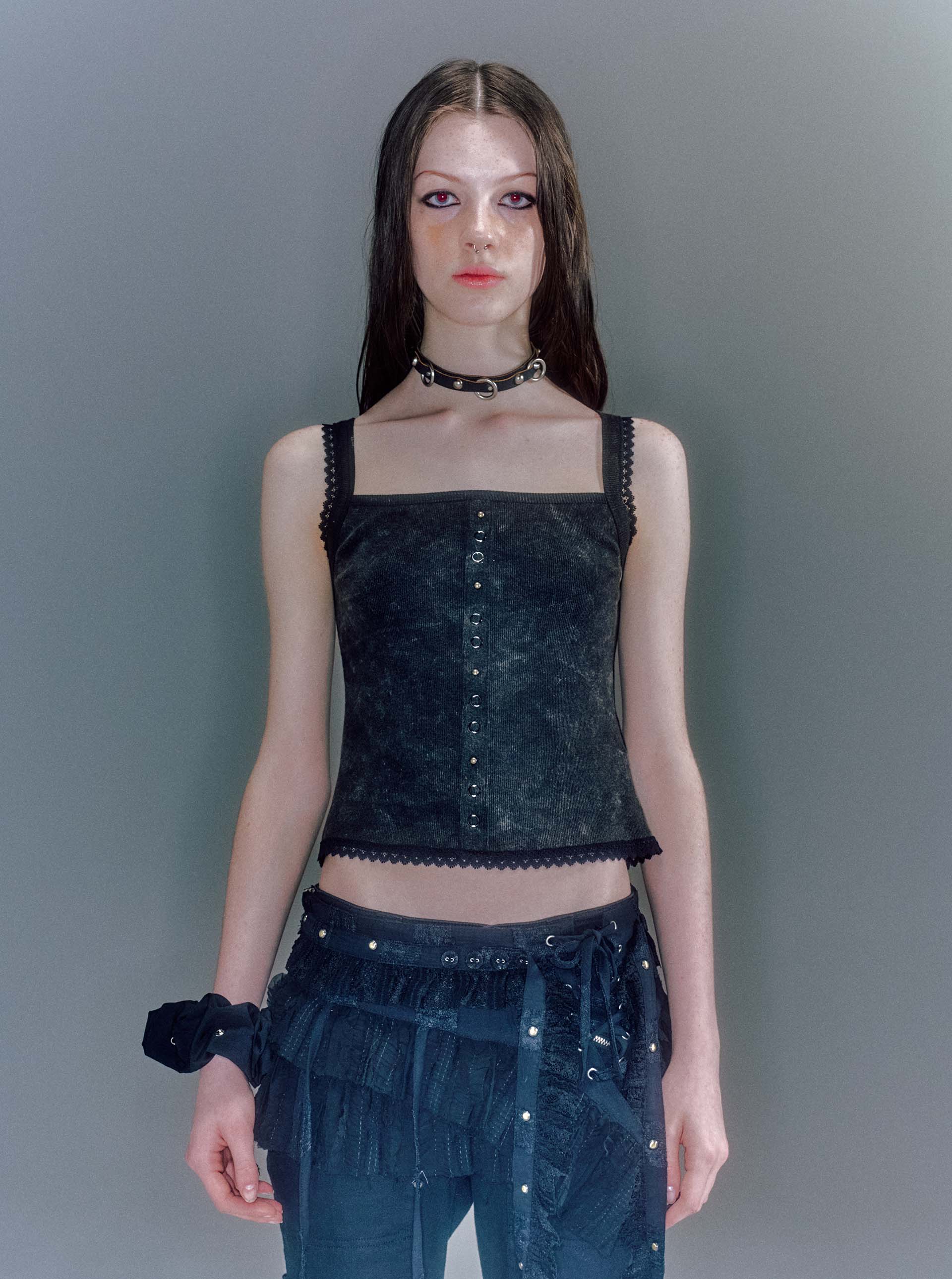 【VACANT ARCHIVE】NANA STUD LEATHER CHOKER RESTOCK) NANA STUD LEATHER CHOKER BLACK - vacantarchive