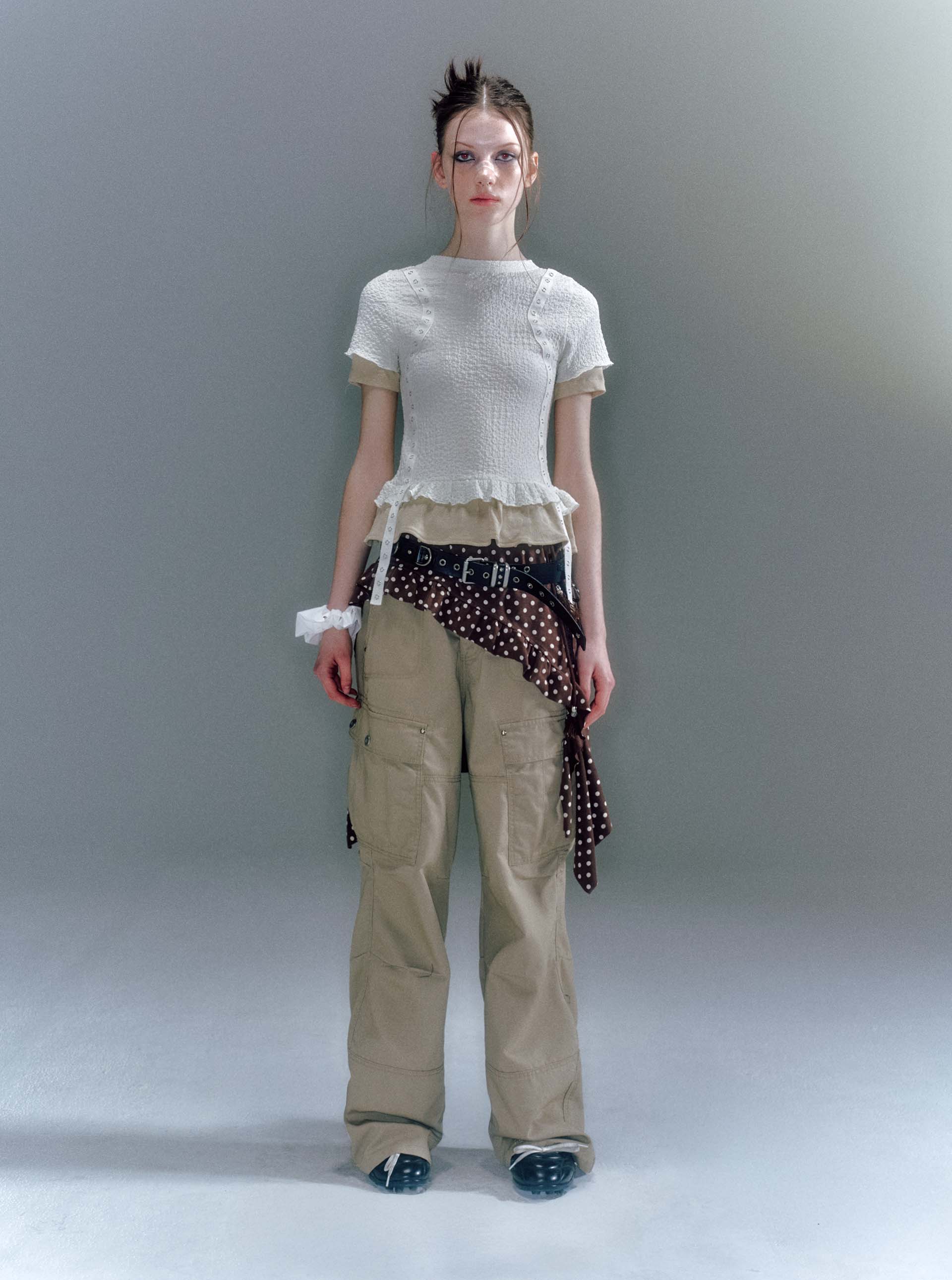 スカート VACANT Archive : 25SS / ROMY DOTS LAYERED SKIRT (2COLORS) ROMY DOTS LAYERED SKIRT MELANGE - vacantarchive