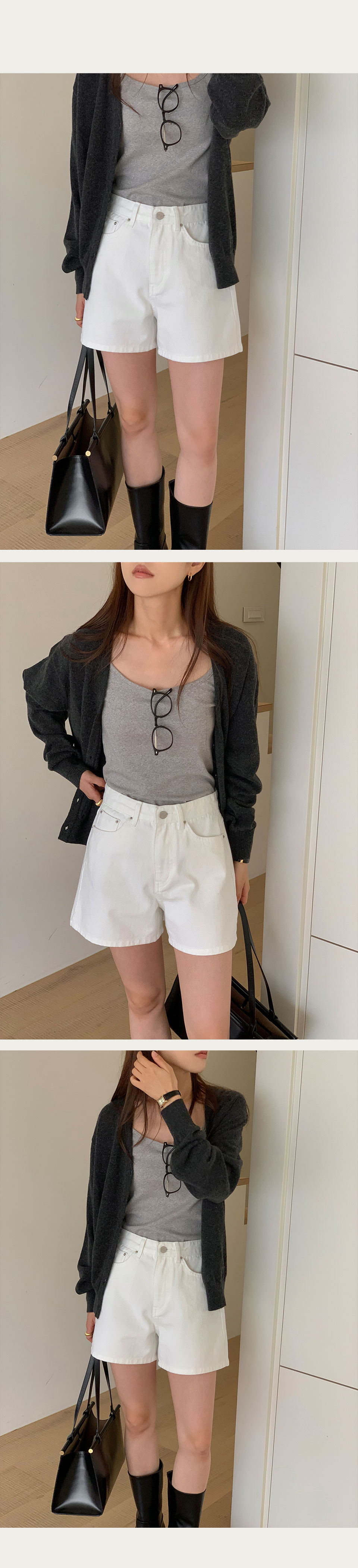 [당일발송/OV.M]  로그 하프 데님 상세 이미지 19