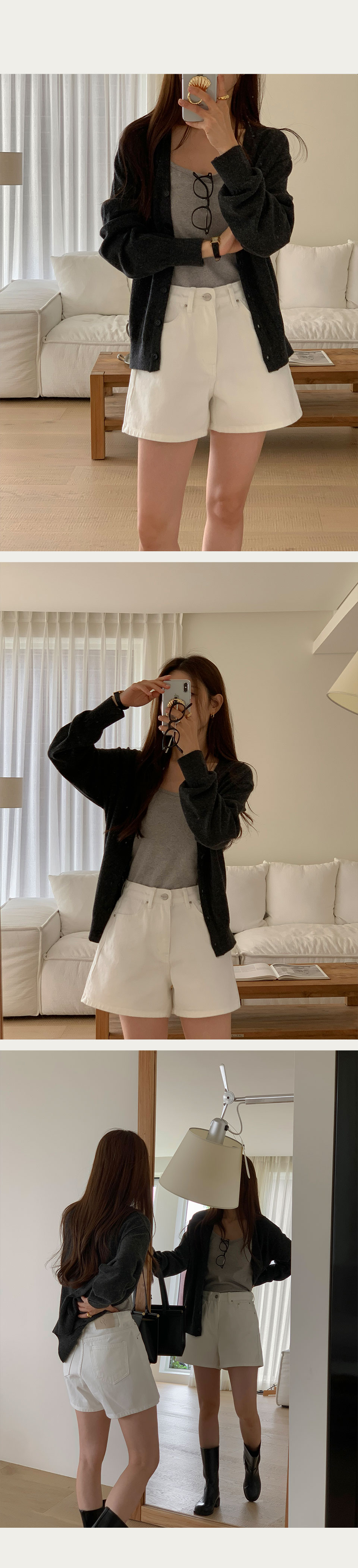 [당일발송/OV.M]  로그 하프 데님 상세 이미지 23