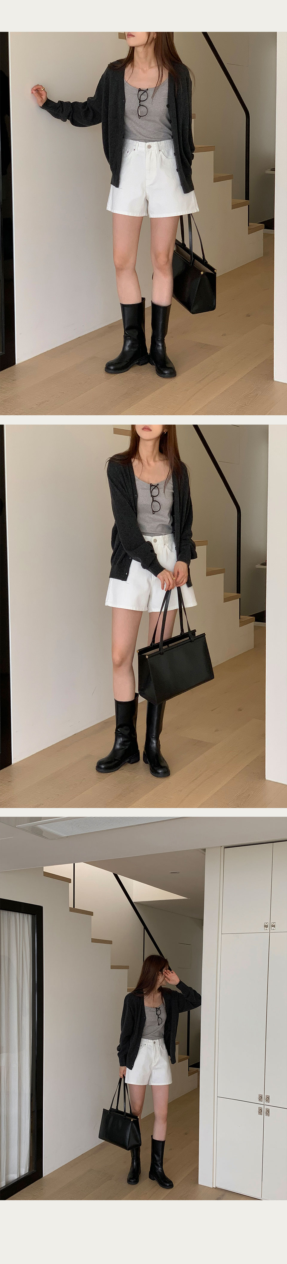 [당일발송/OV.M]  로그 하프 데님 상세 이미지 25