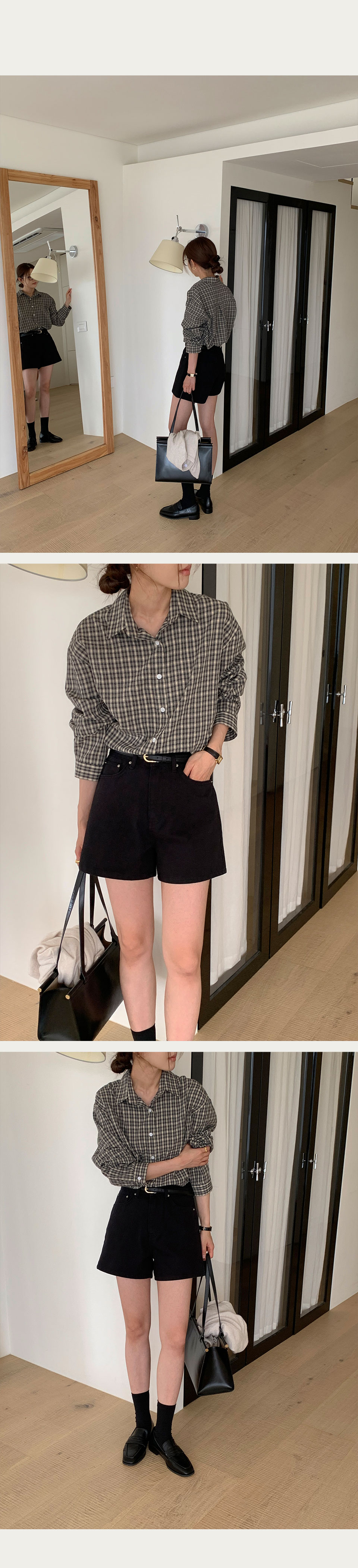 [당일발송/OV.M]  로그 하프 데님 상세 이미지 30