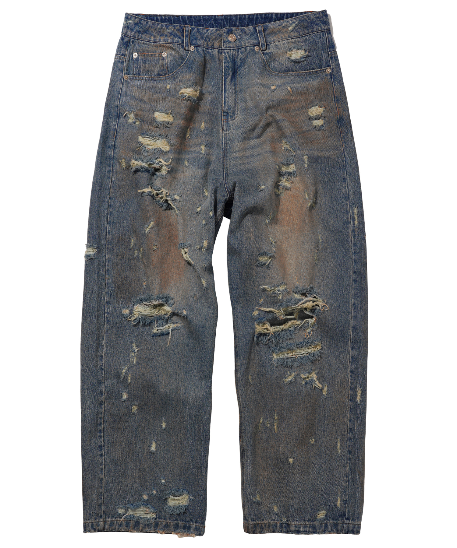 【QUALISARTIFPEREO】DIRTY BAGGY PANTS QUALISARTIFPEREO】DIRTY BAGGY PANTS Women's Low-Rise Dark