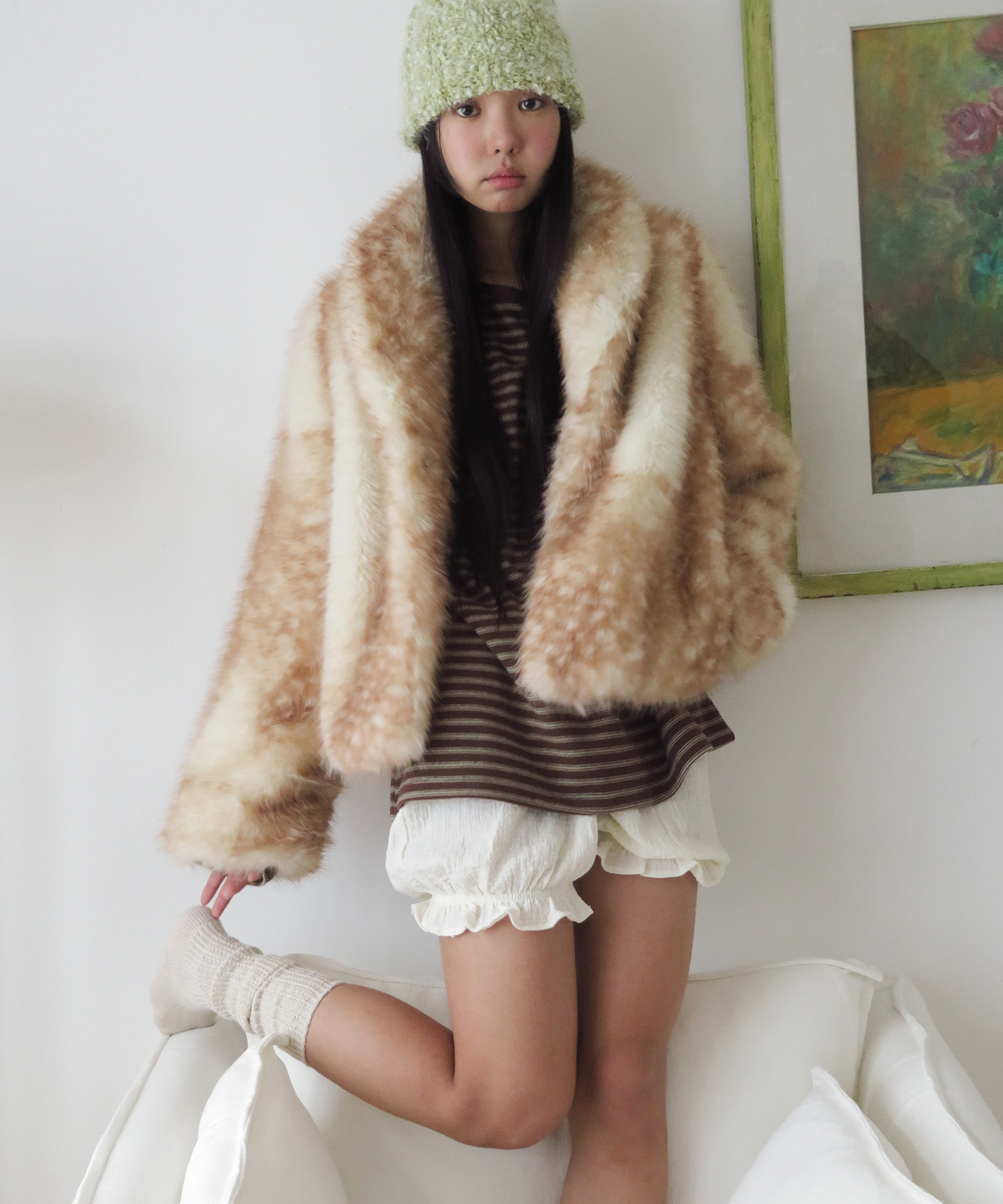 펀프롬펀 | Bambi Fur Jacket, Brown