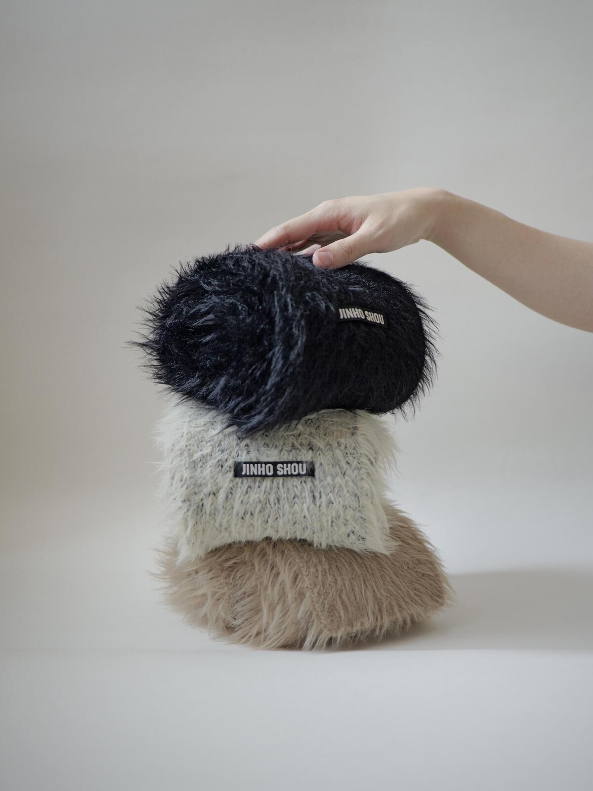 Exclusive Package」Unisex Long Hair Wool Muffler · Melange Grey
