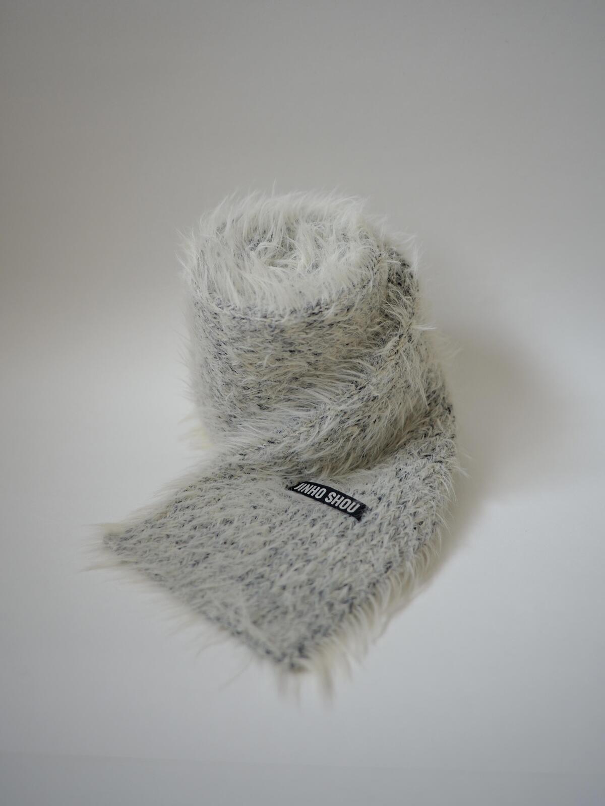 Exclusive Package」Unisex Long Hair Wool Muffler · Melange Grey