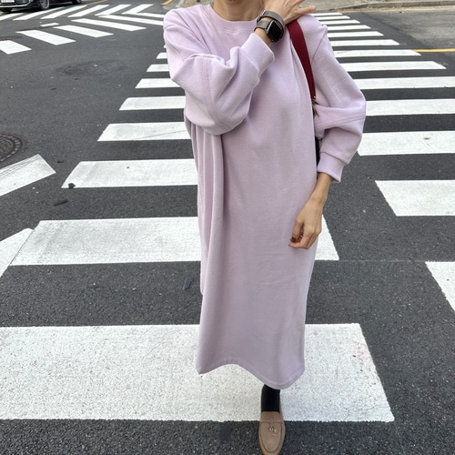 (당일) 절개 퍼프 기모원피스