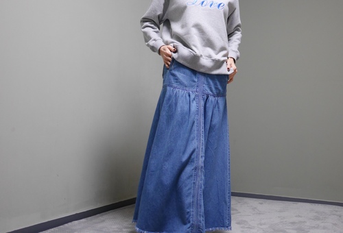 로에 롱 데님스커트