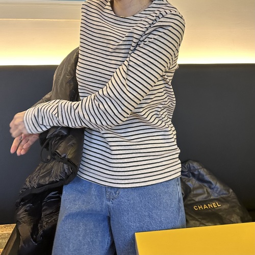 피치 스트라이프 티셔츠(3컬러)