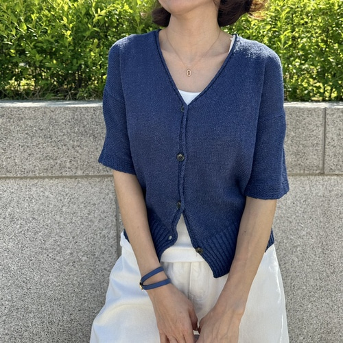 (당일)네츄럴  한지 반팔 가디건(3컬러)