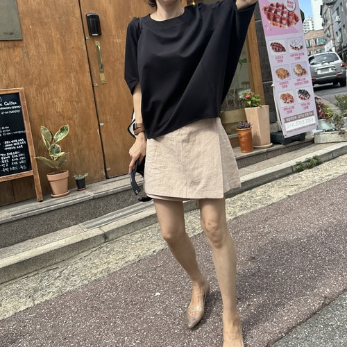 (제작상품) 베럴 린넨 랩 치마바지(2컬러 2사이즈)