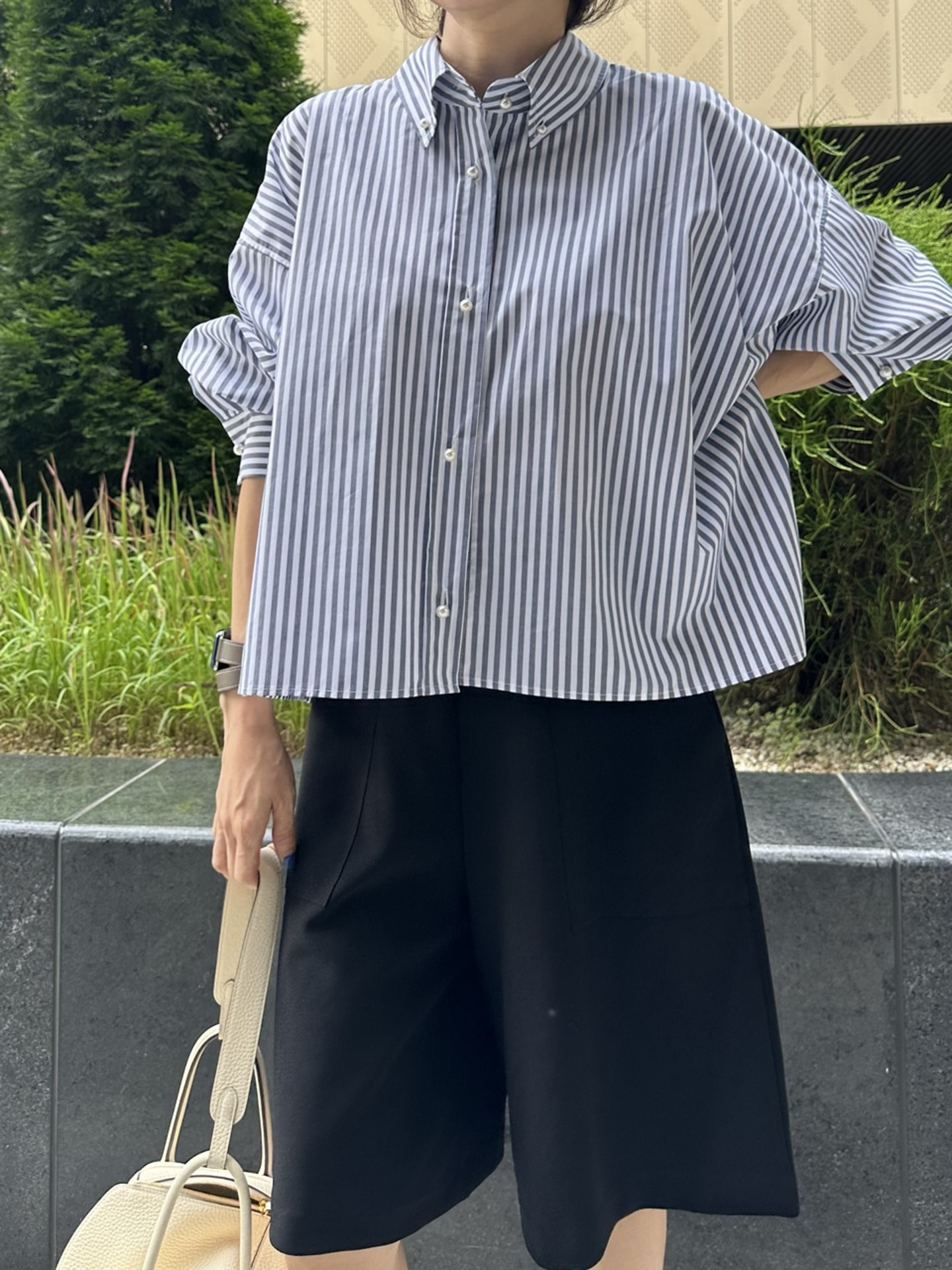 (재진행) 진주 박시 스트라이프셔츠
