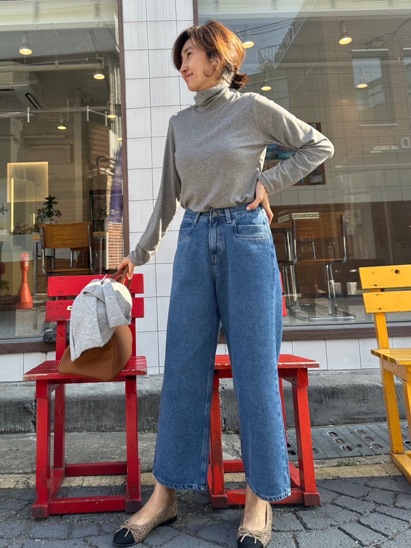 기모 파인스 9부 데님(뒷밴딩)