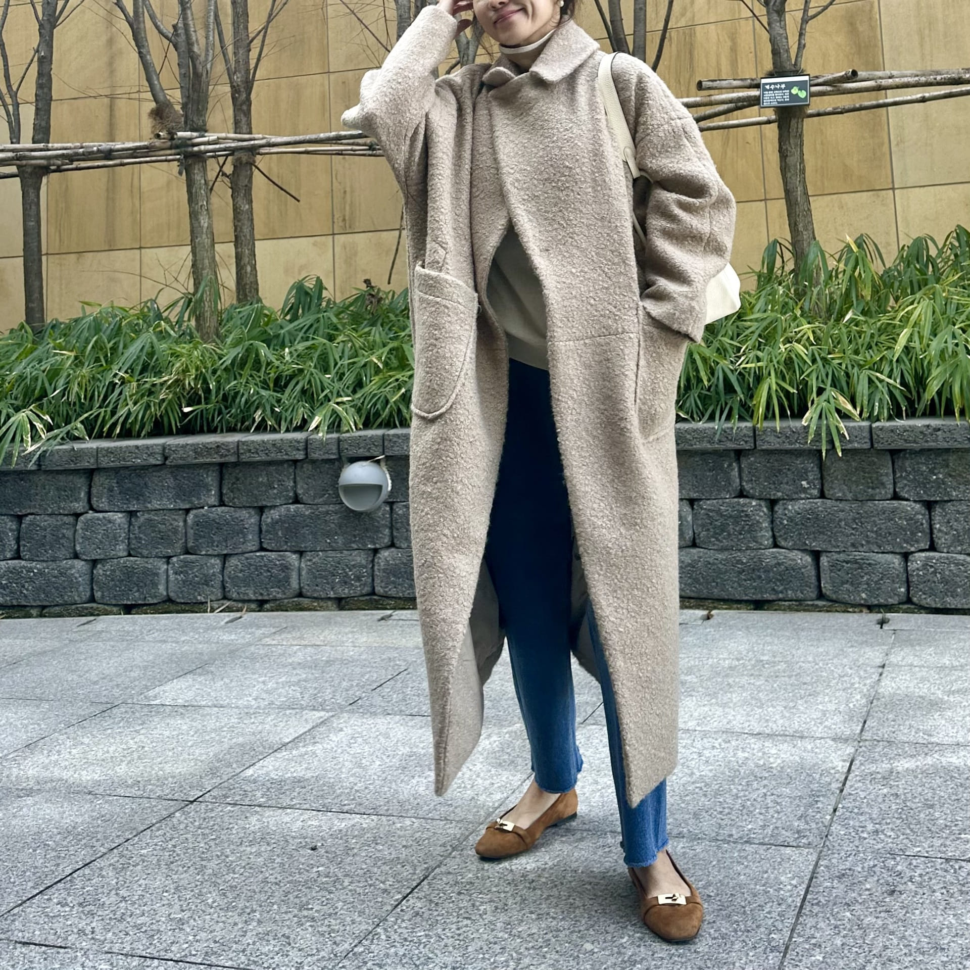 (당일) 페블 부클 롱코트 (부드럽고 멋진오버핏)