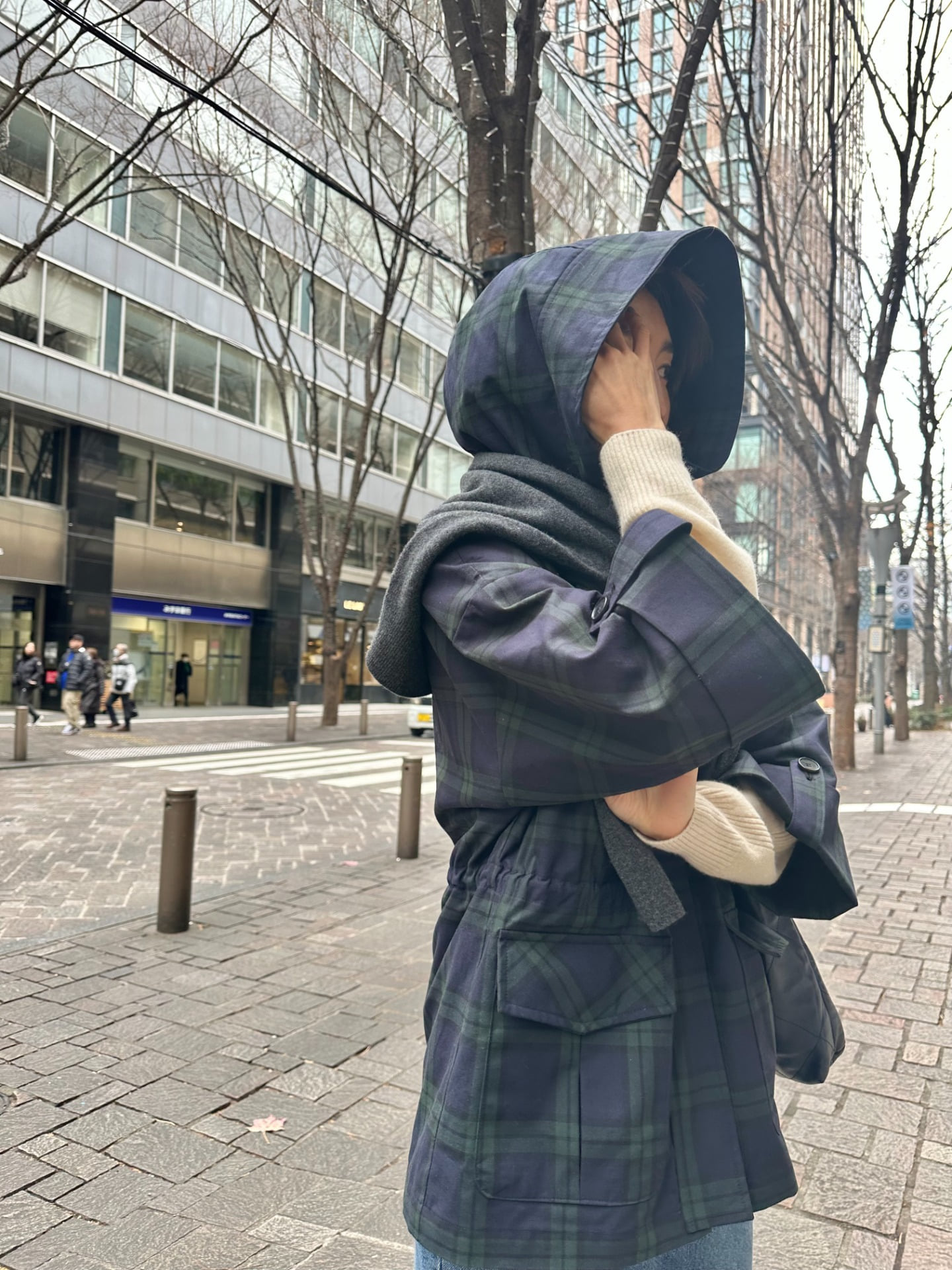 (5차재입고 당일 made) 베럴 잉글 체크 후드 사파리