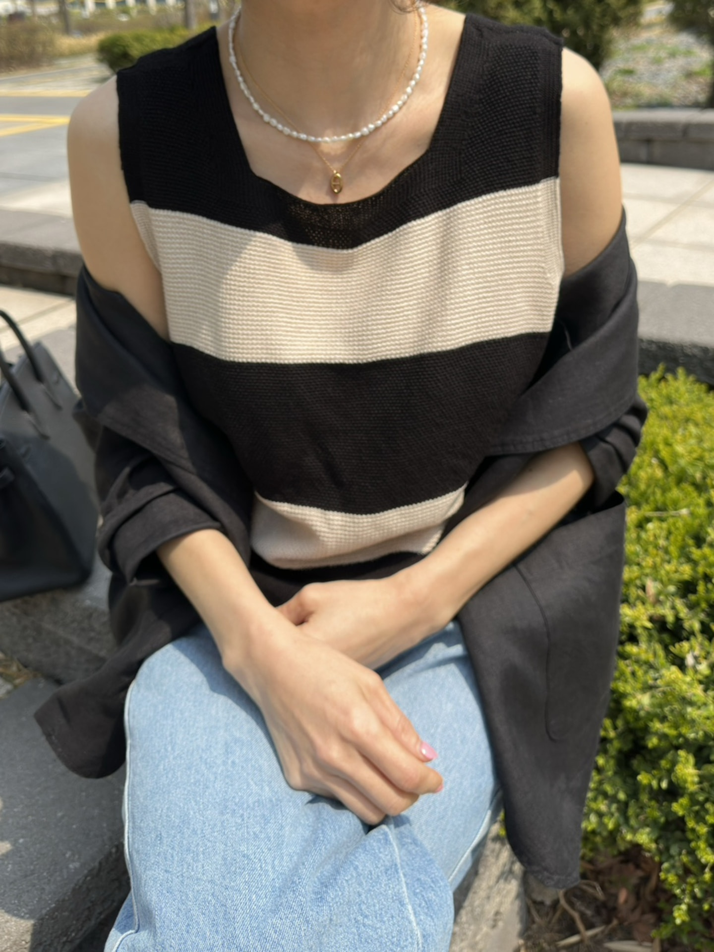 배색 니트나시