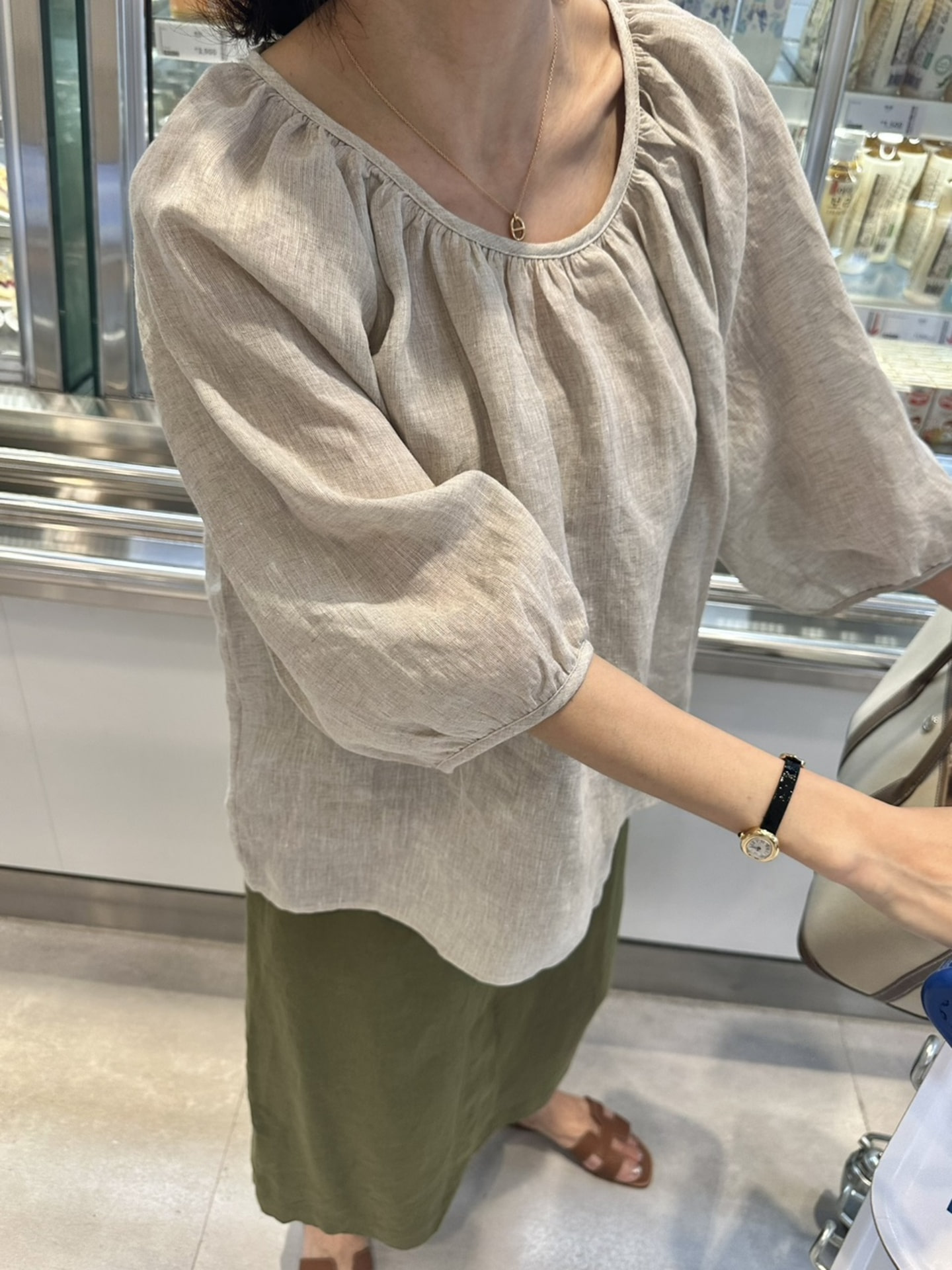 한스 린넨 루즈 블라우스