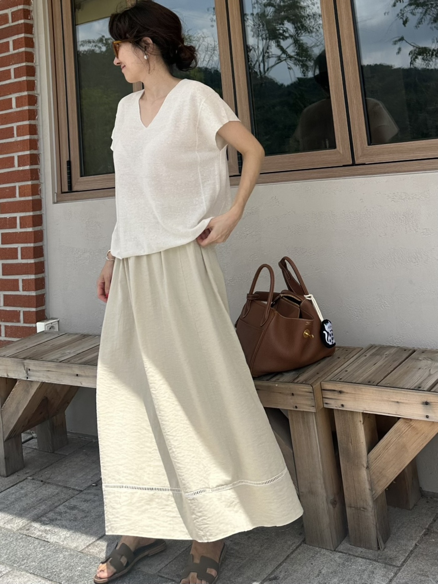 컨싱 레이온 롱 스커트(뒷밴딩)