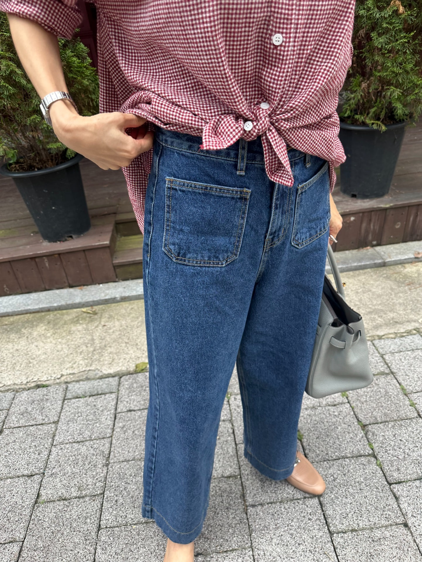 아웃 포켓 진청데님