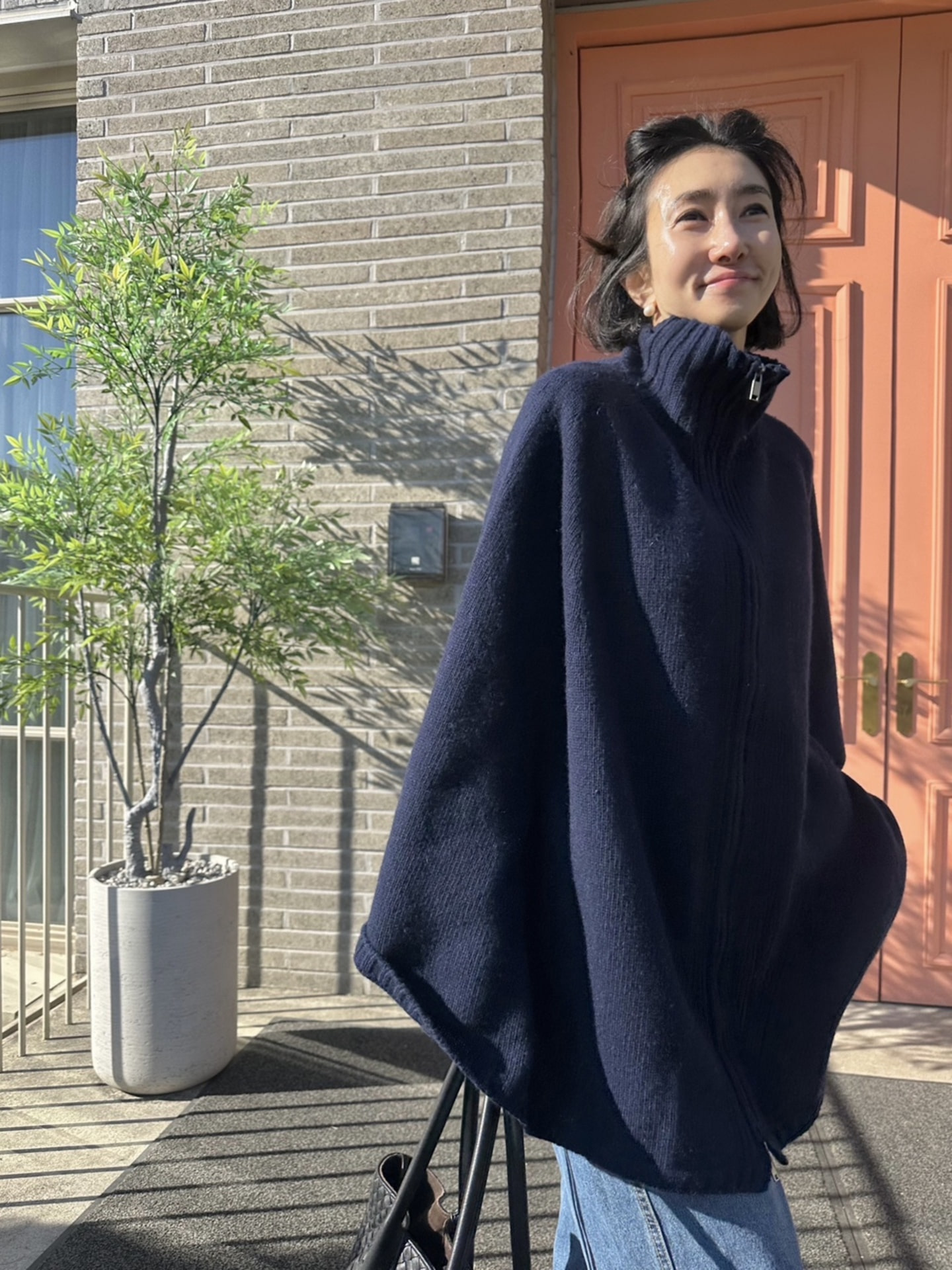(바로발송 made)플라이 집업 하이넥 케이프