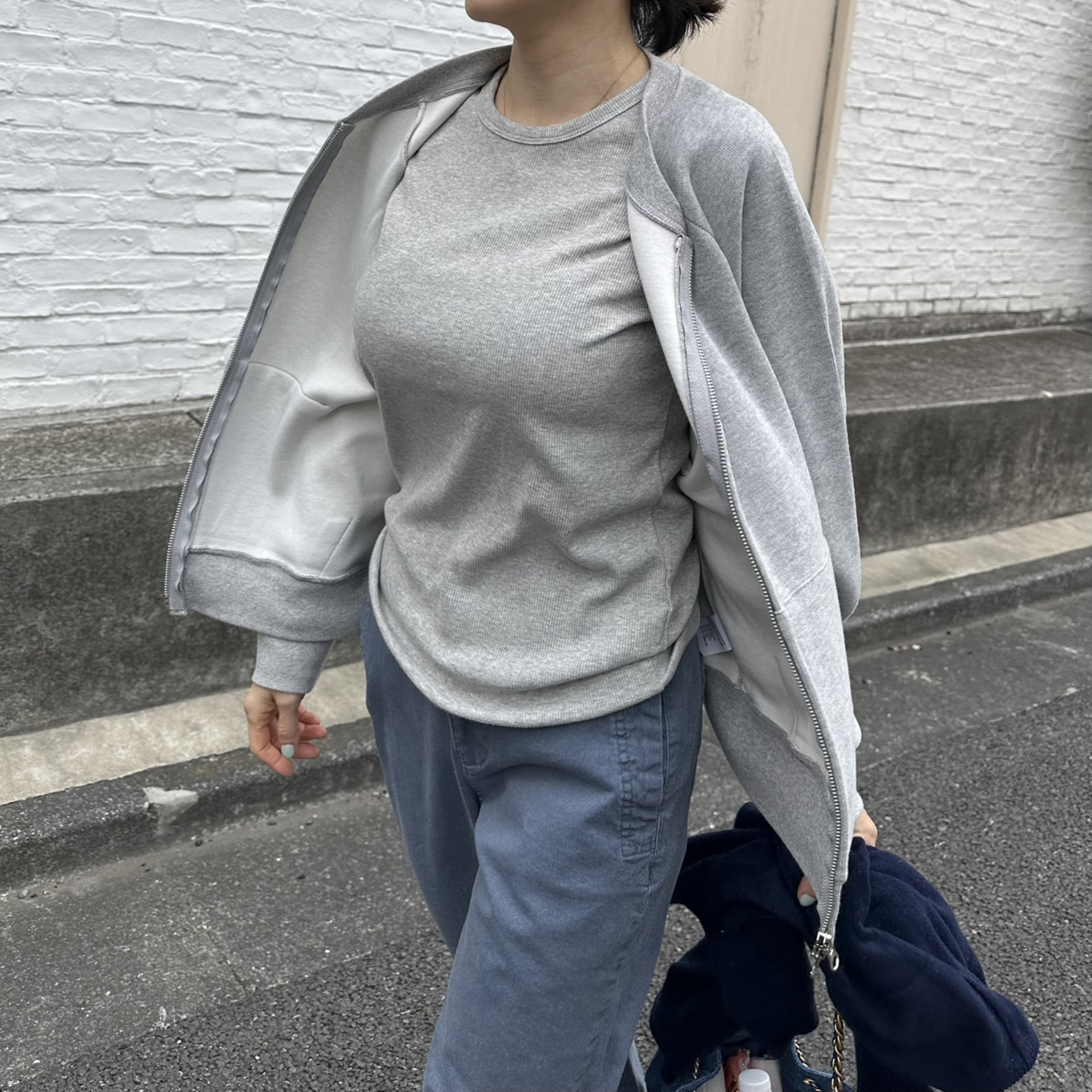 나인 골지 모달 티셔츠