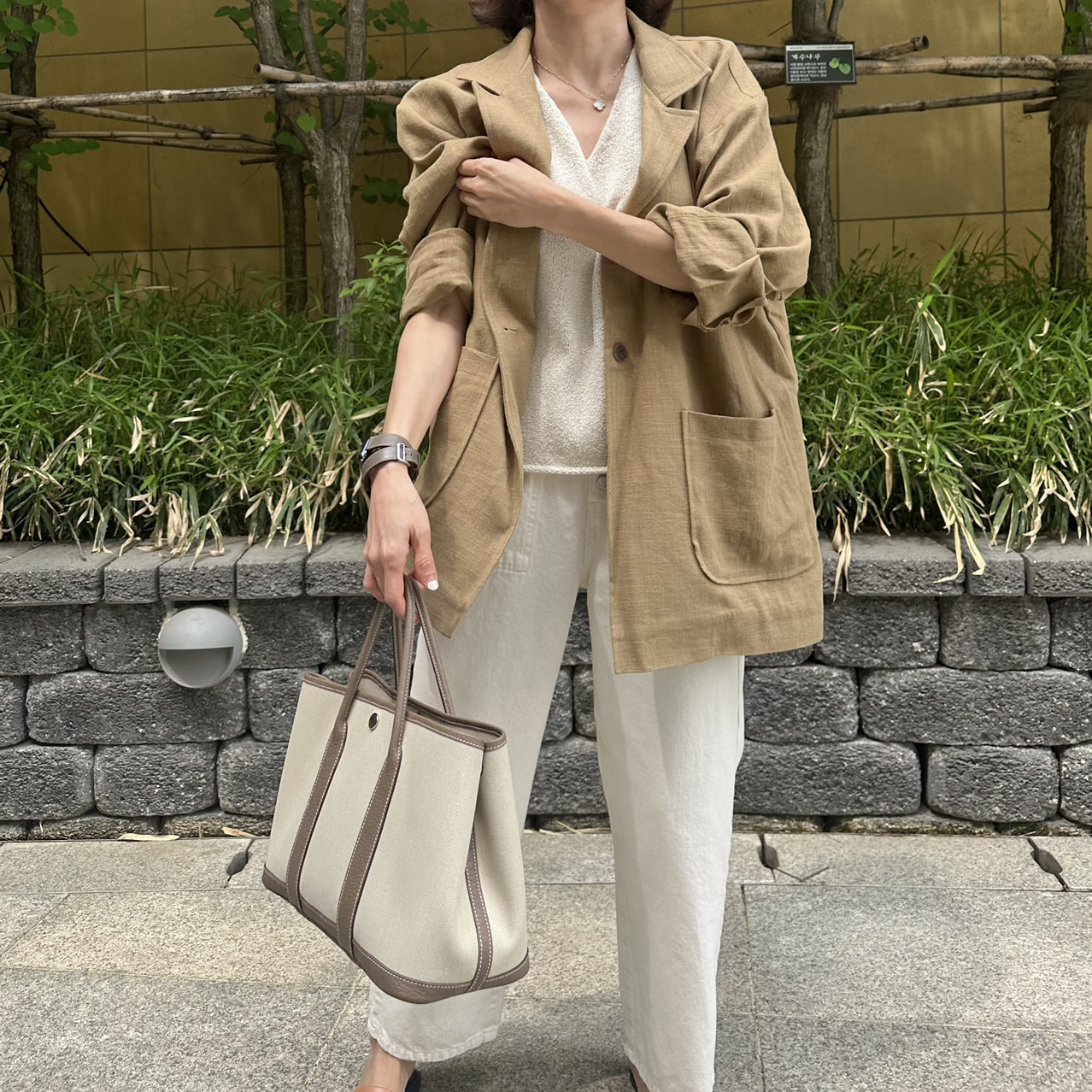 오버핏 린넨 자켓(2컬러)