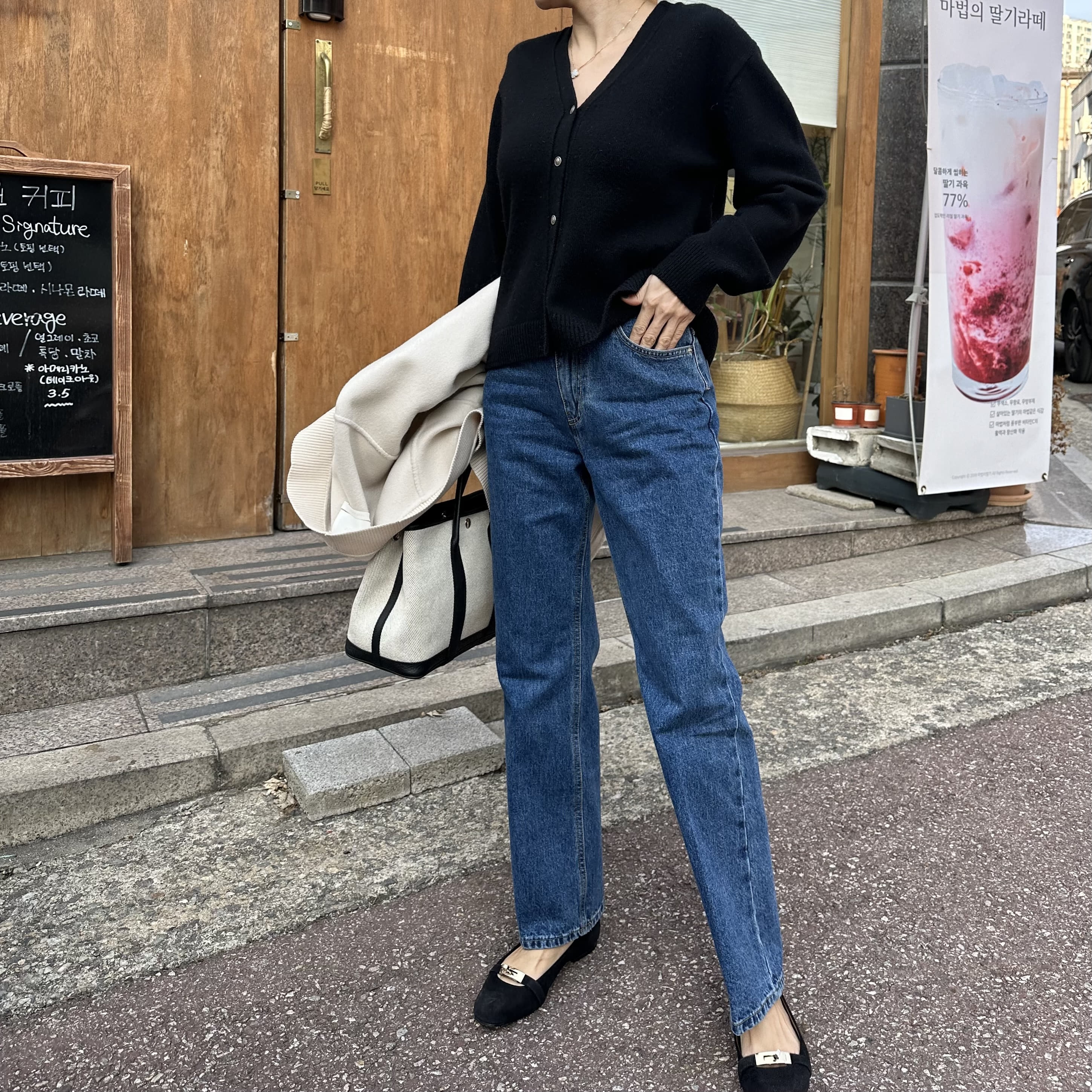 (핏너무예뻐요) 아몬 부츠컷 데님(3사이즈)