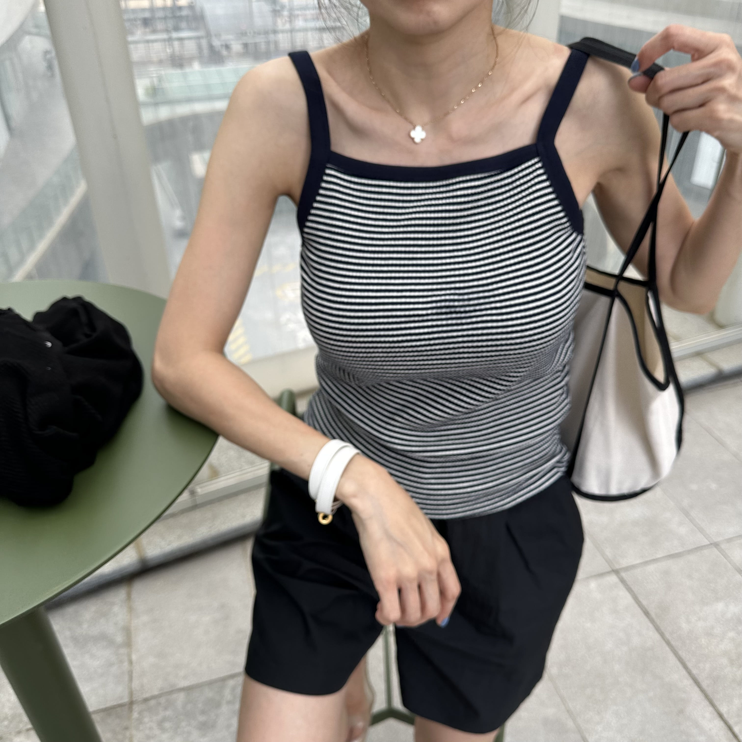 (재입고 당일) 스트라이프 비치 나시 (패드내장)