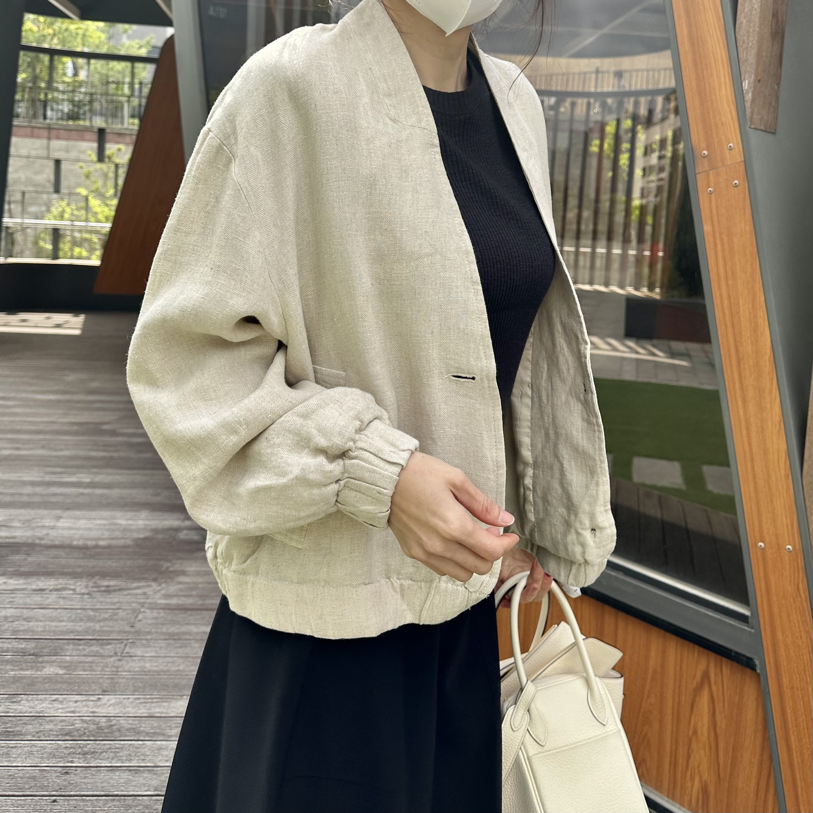 (당일 멋스러워요) 포미 헤링본 린넨자켓(2컬러)