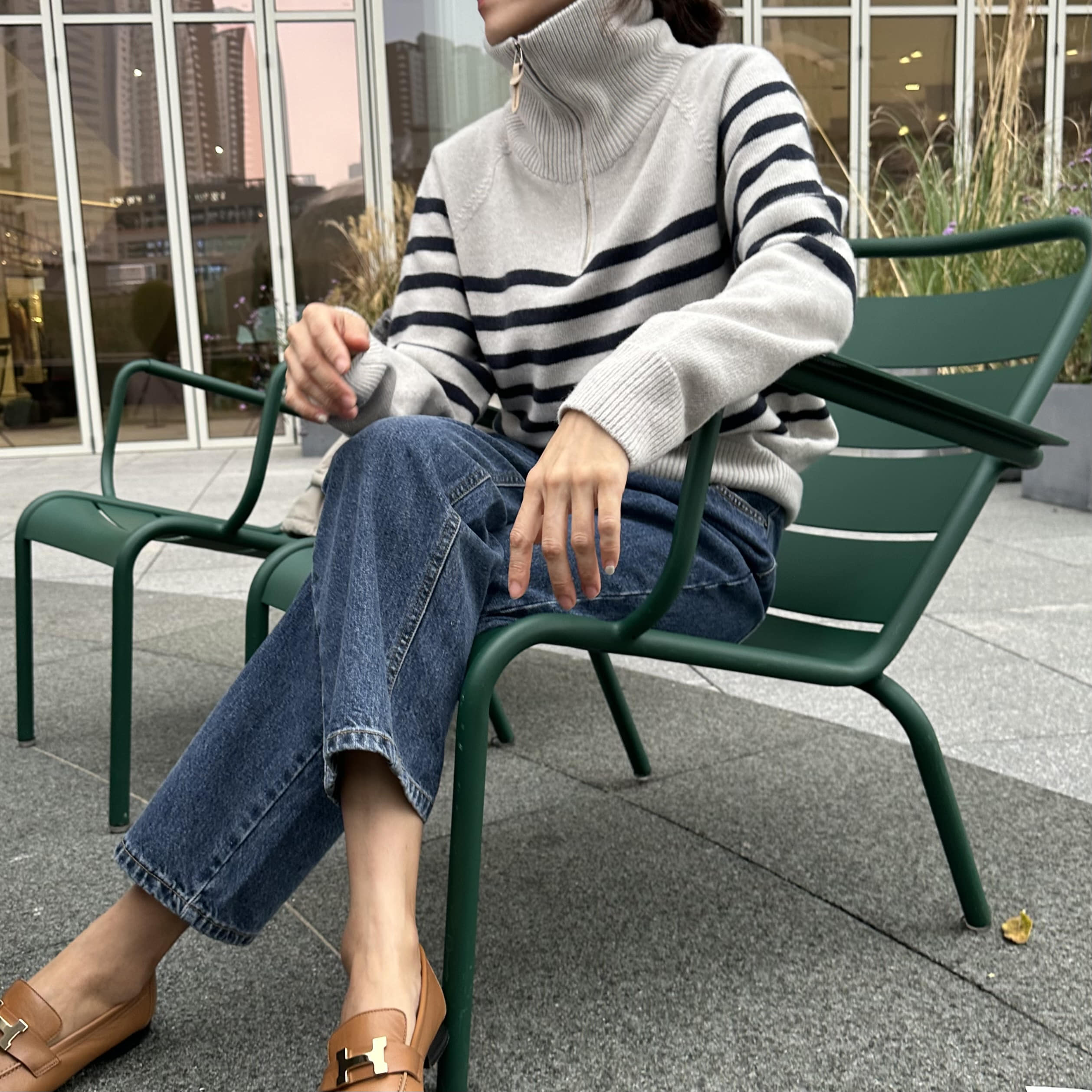 (당일)로크 중청 기모데님(뒷밴딩)
