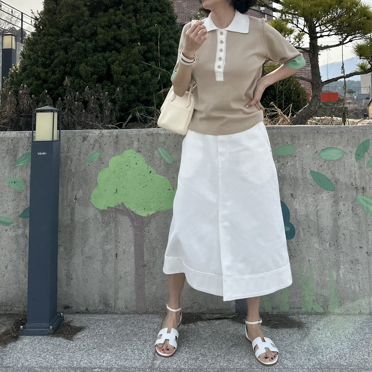 (강추 아주탄탄해요) 케어 화이트 데님 스커트