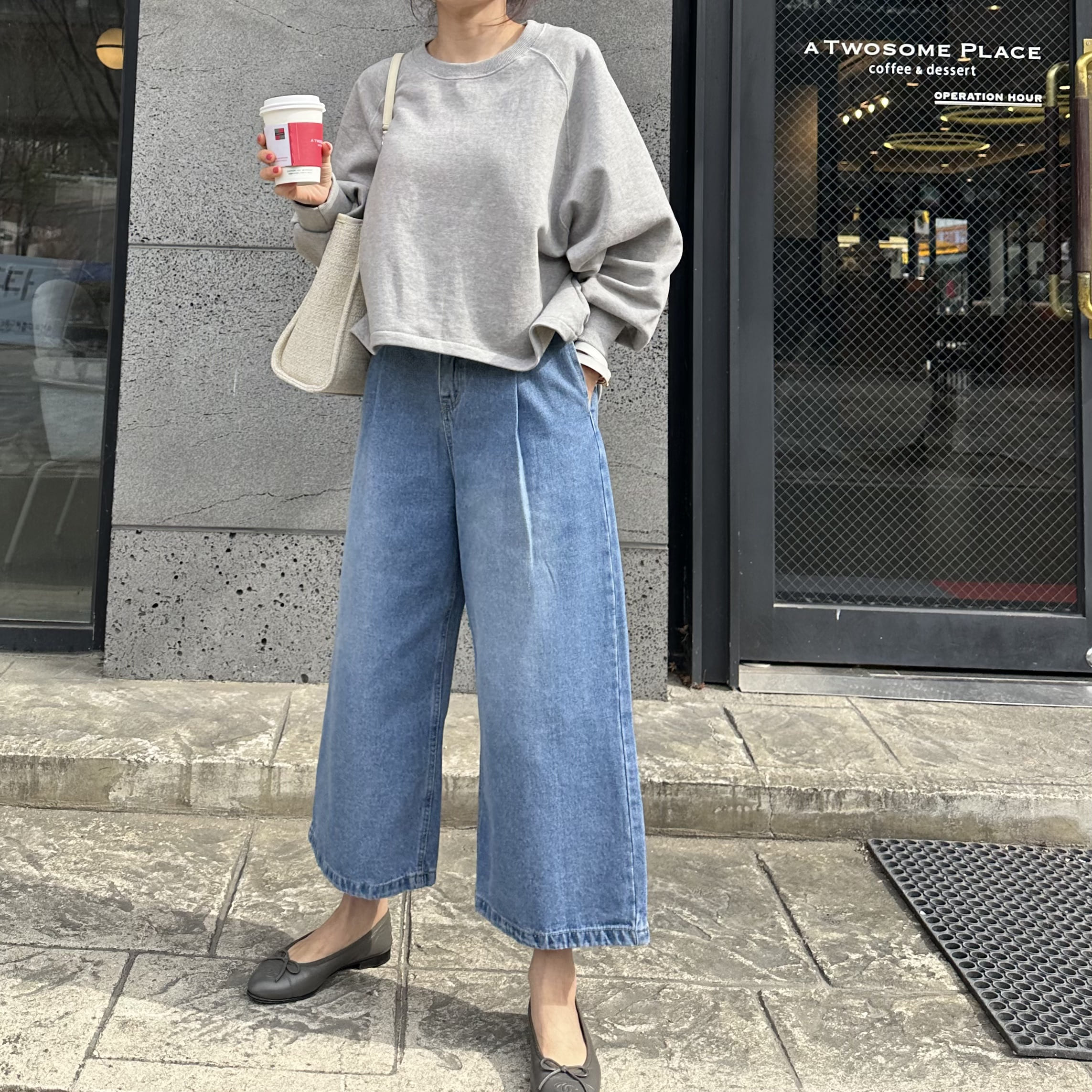 (주문폭주) 휘빌 9부 핀턱 와이드데님(3사이즈)