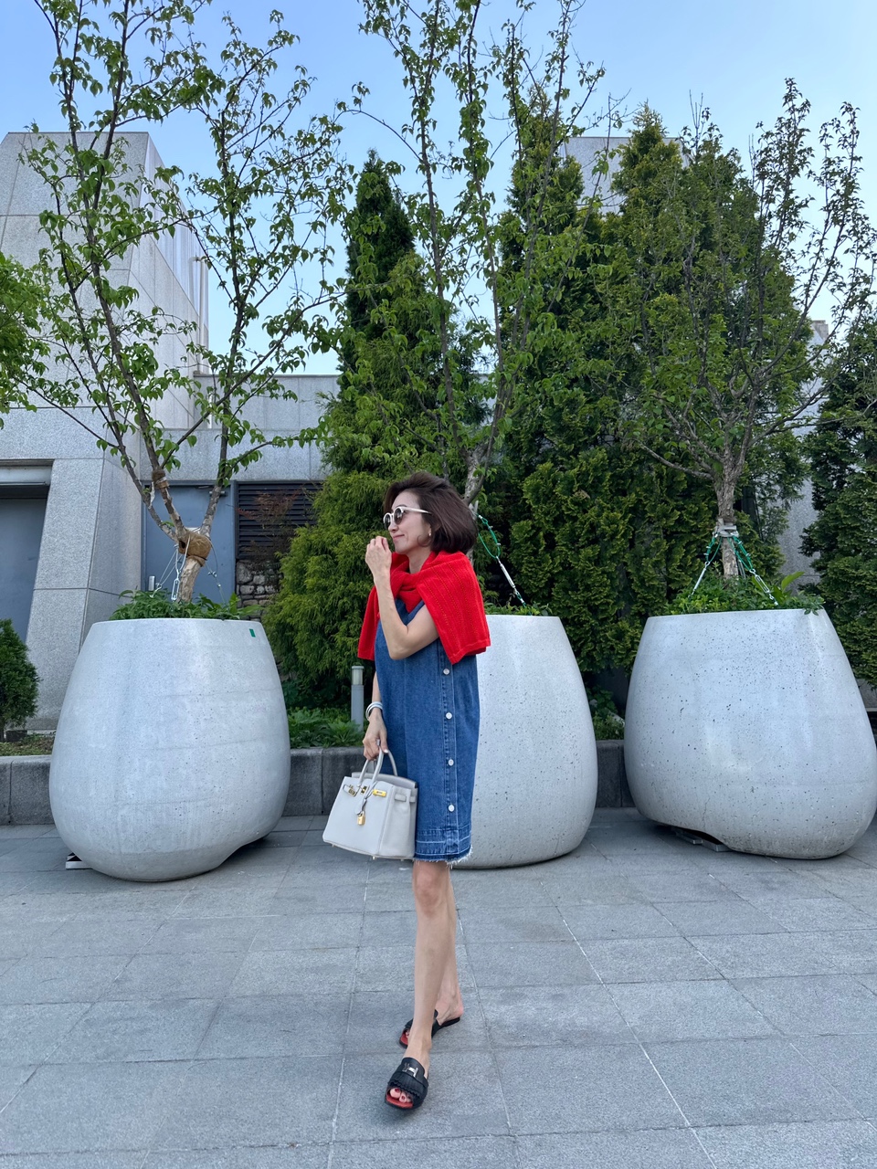 프린지 데님 원피스