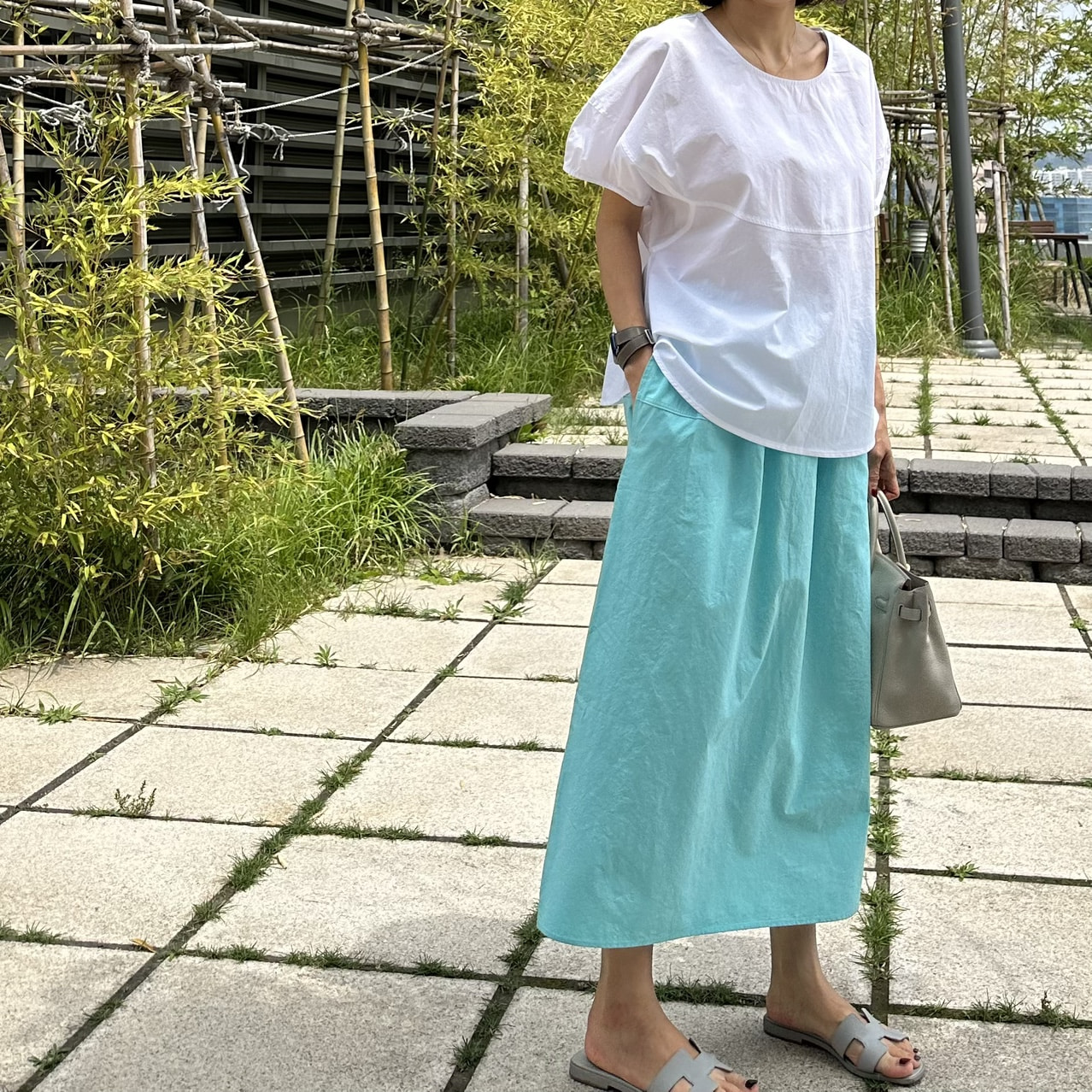(베이지당일) 벤더 밴딩 스커트(속스트링)