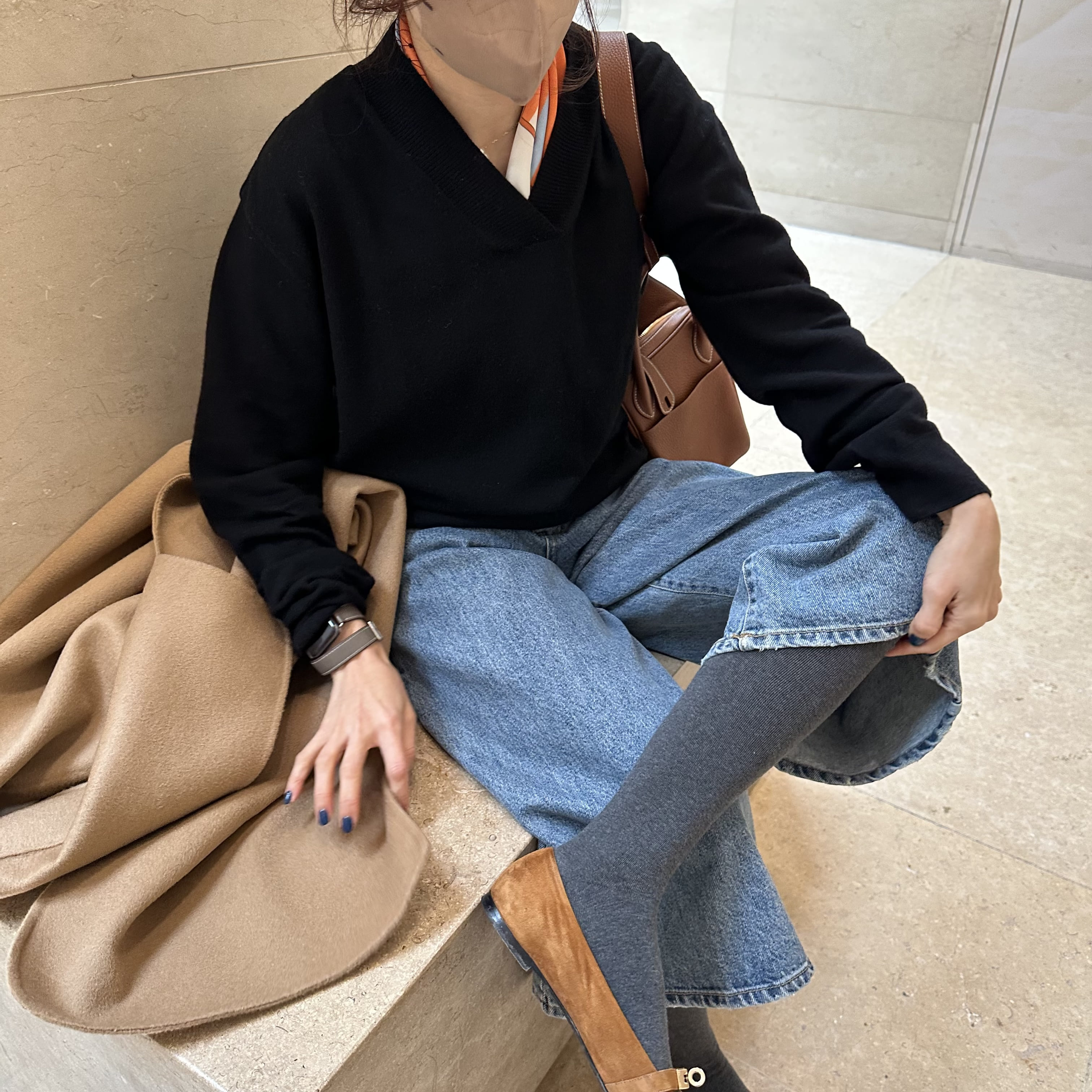 (아주탄탄해요)무지 롱양말 3컬러