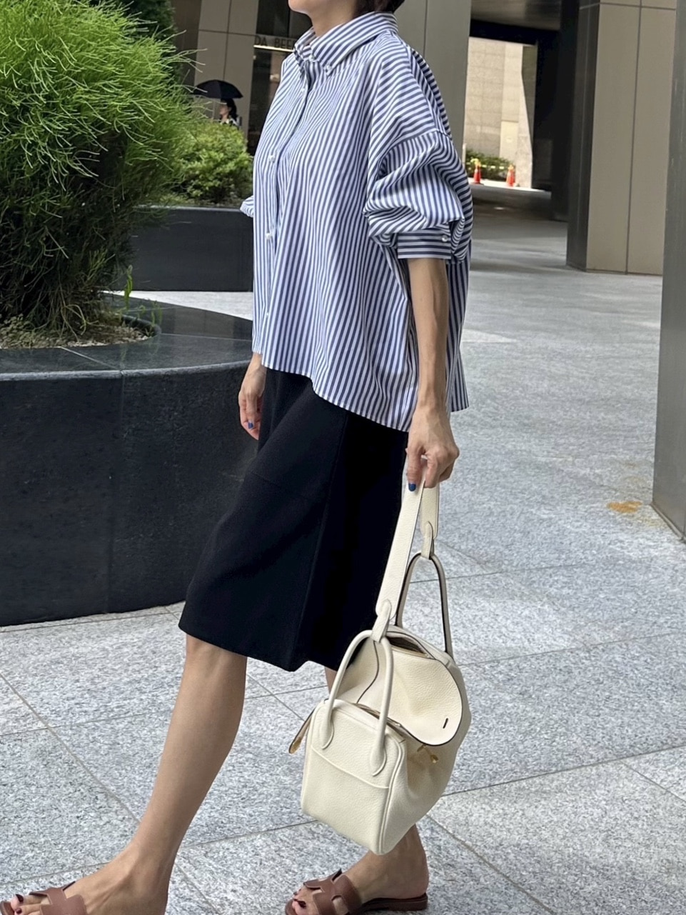 (재진행) 진주 박시 스트라이프셔츠