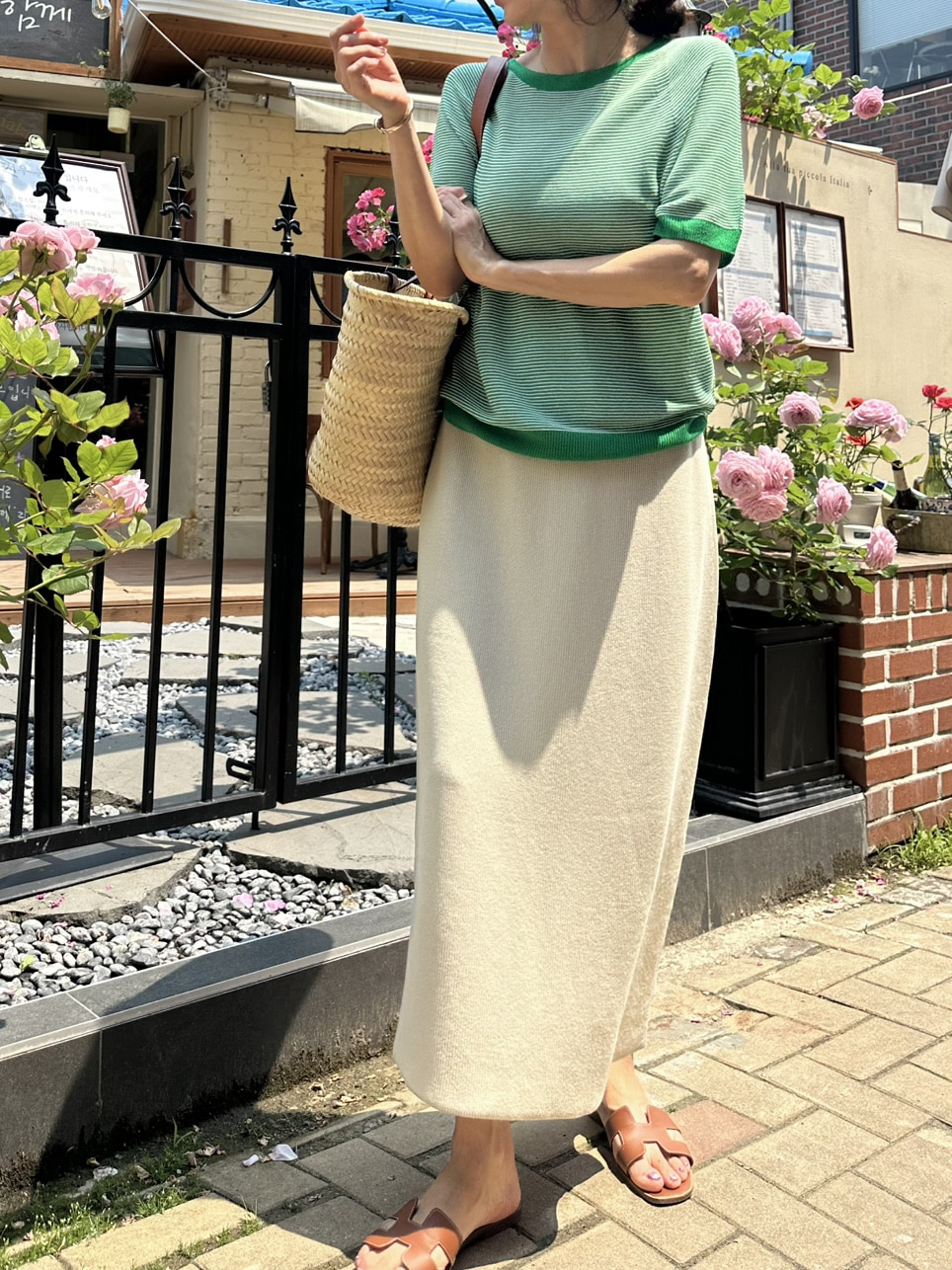 (여유로운핏 강추) 포빌 썸머 홀가 니트 스커트