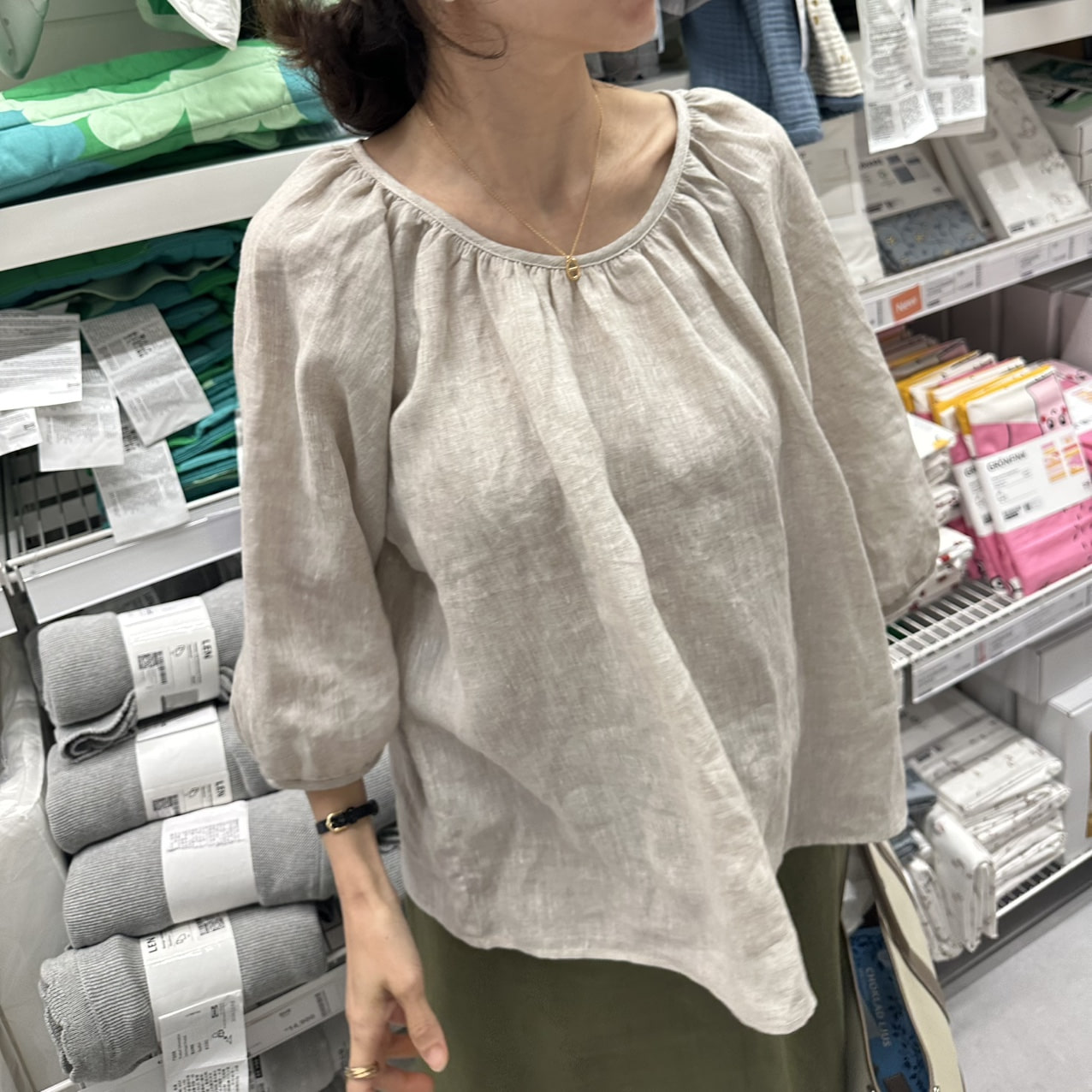 한스 린넨 루즈 블라우스