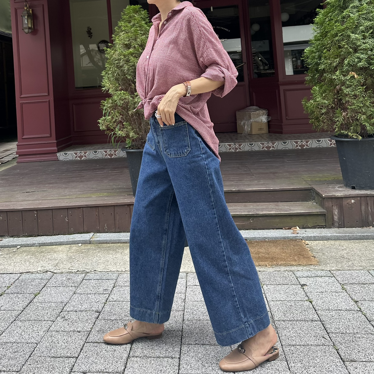 아웃 포켓 진청데님