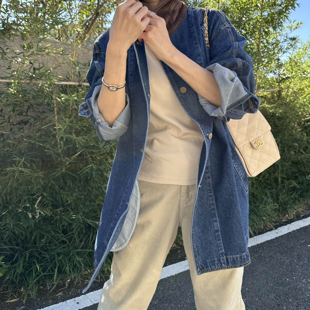 (추천)카라 데님 하프자켓
