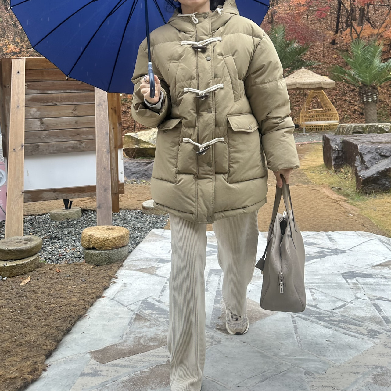 팰 골지 벨벳 밴딩 팬츠