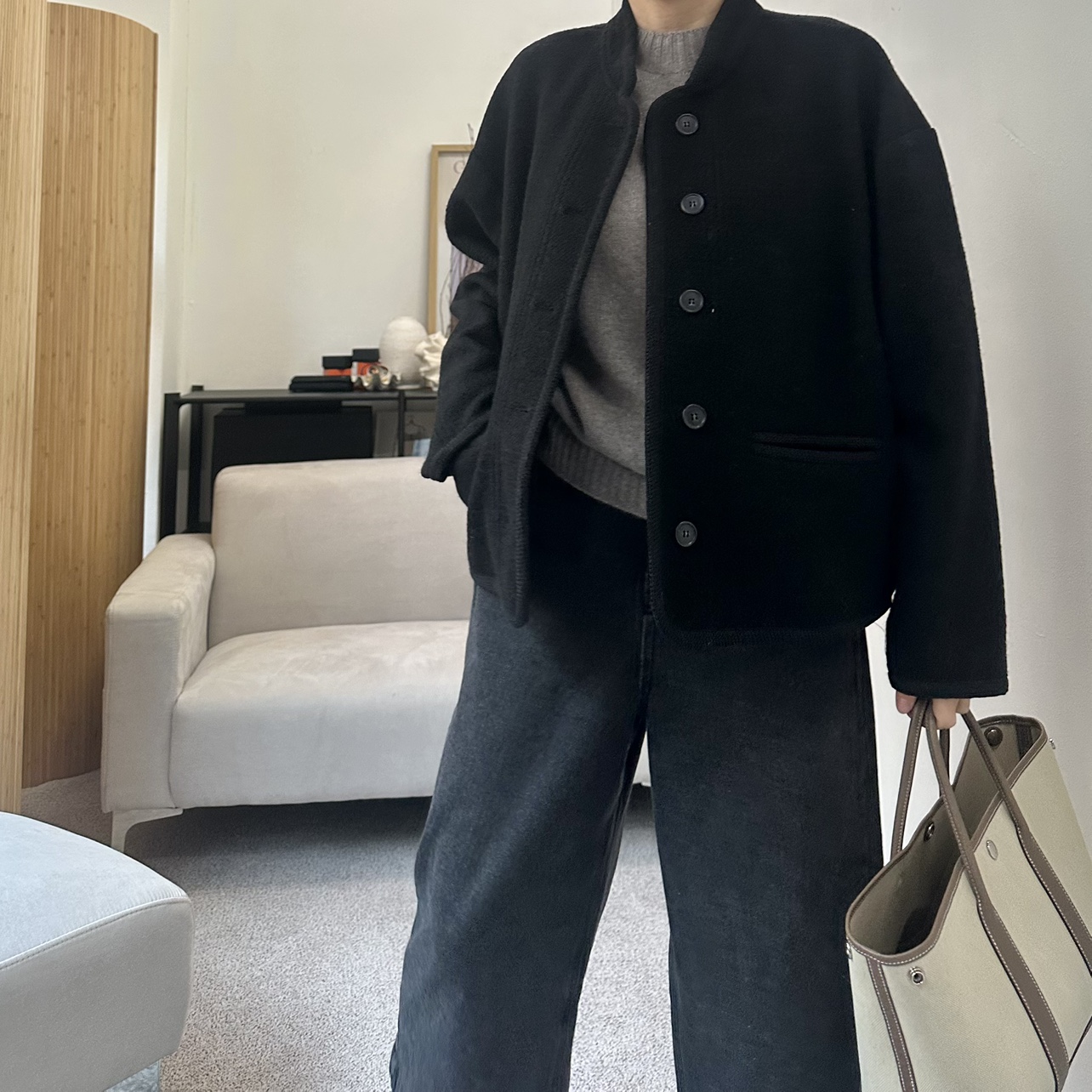 (강력추천) 앤딜 울 블랙 자켓