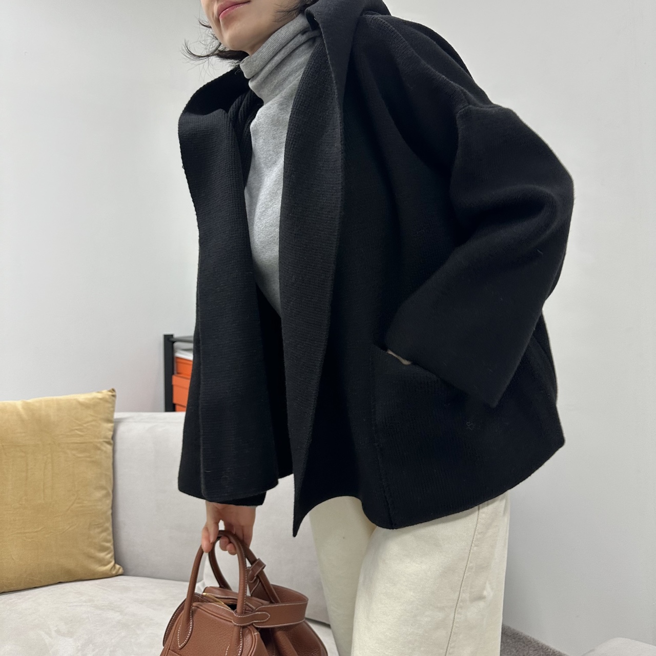 (강력추천) 루웨이 후드 숄 울가디건