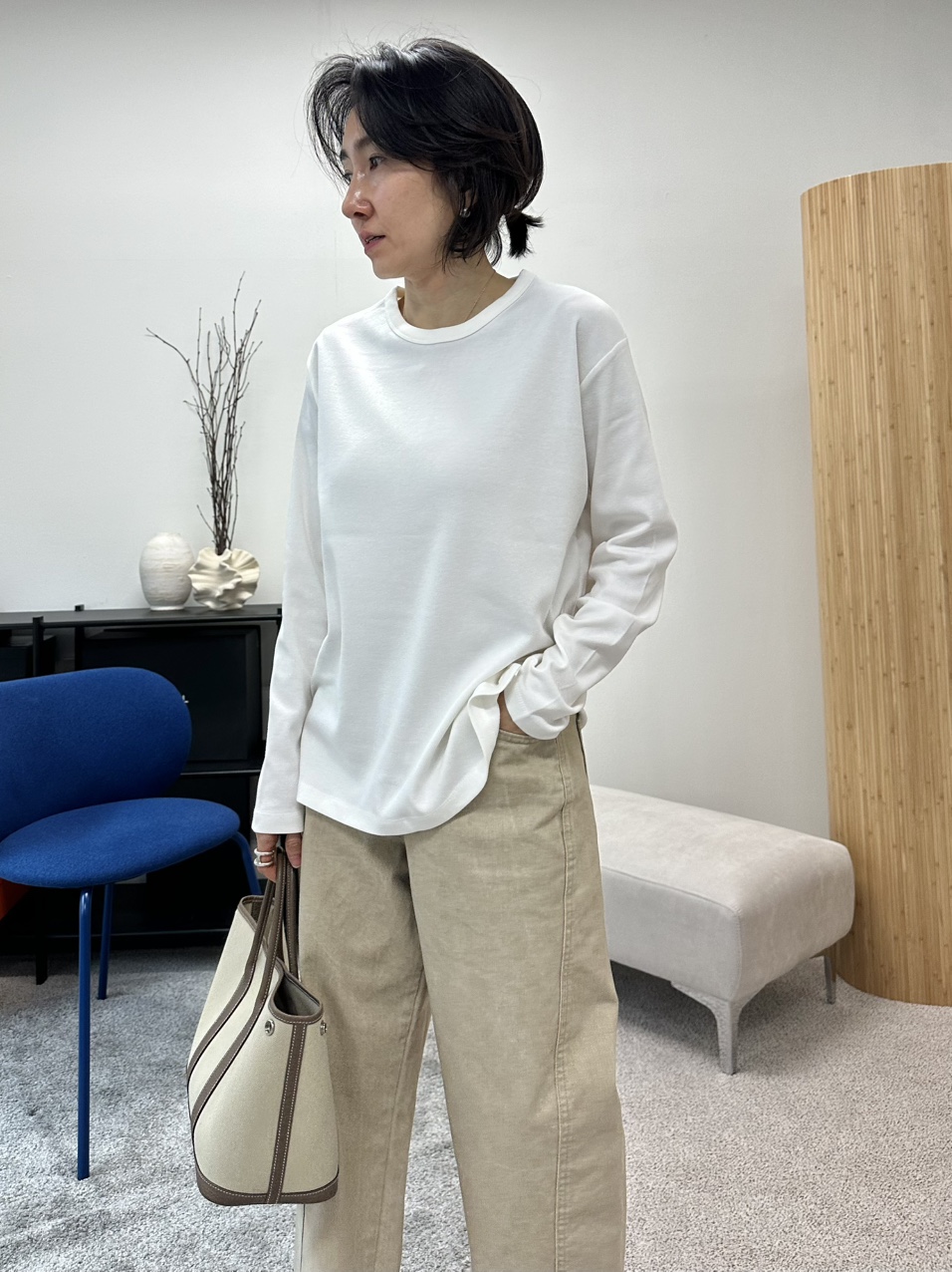 (소재좋은기본티셧) 로뎀 슬릿 루즈티셔츠
