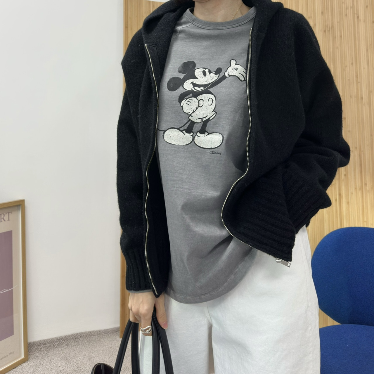 (소장추천) 피그먼트 미키 루즈티셔츠