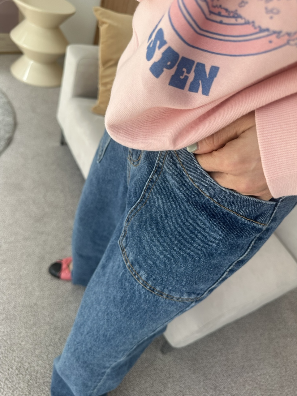(추천)오프 포켓 컷팅 데님