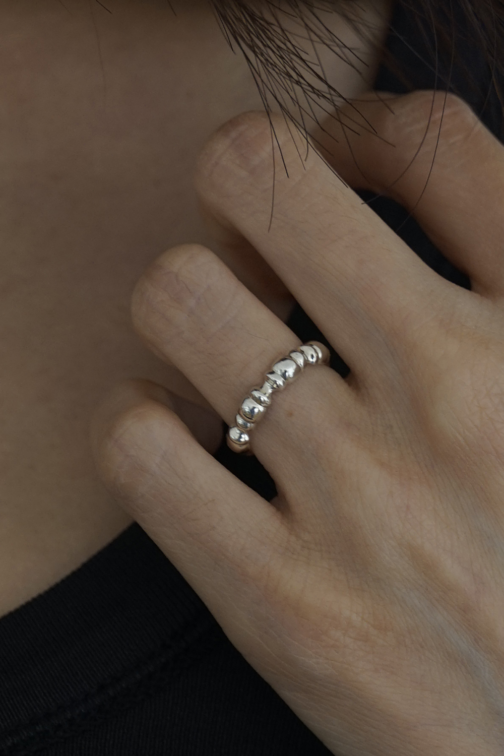 Inconspicuous Rings Invisible collage | THIN SIGNATURE PATTERN RING_SILVER