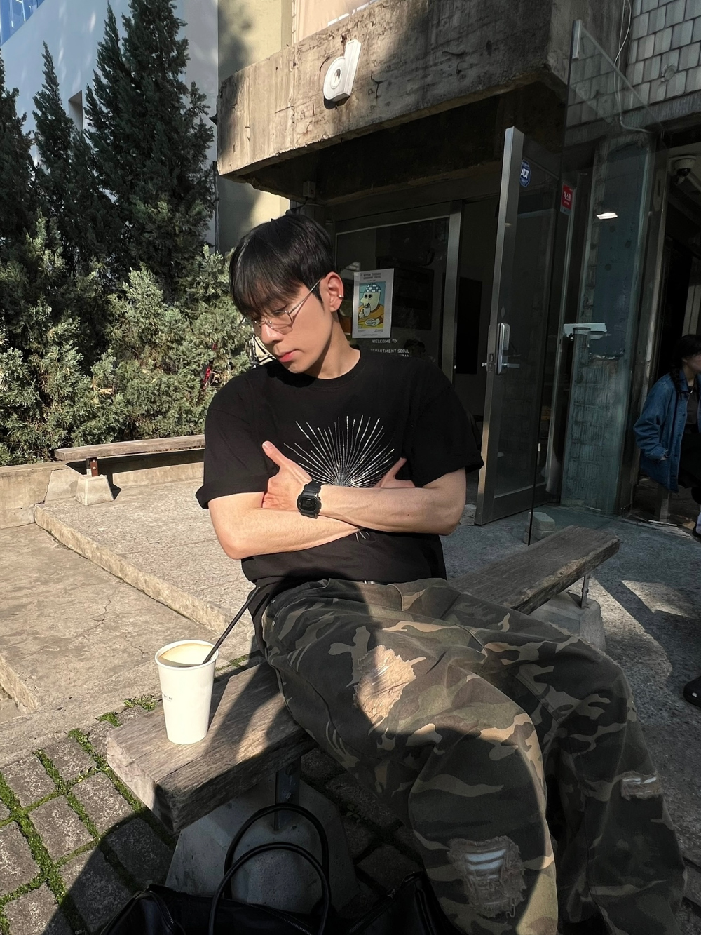 반팔 티셔츠 모델 착용 이미지-S1L26